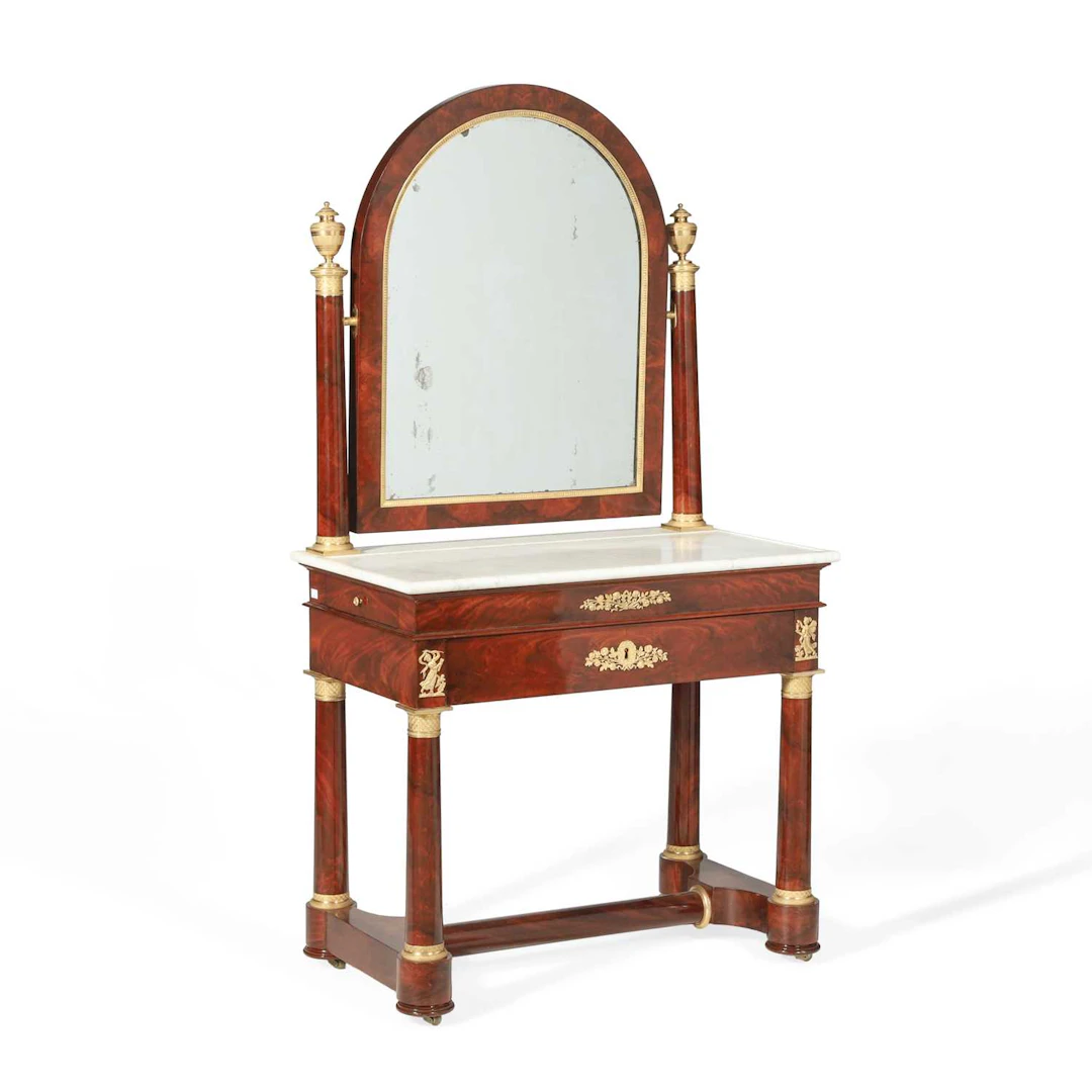 AN EMPIRE STYLE MAHOGANY DRESSING TABLE