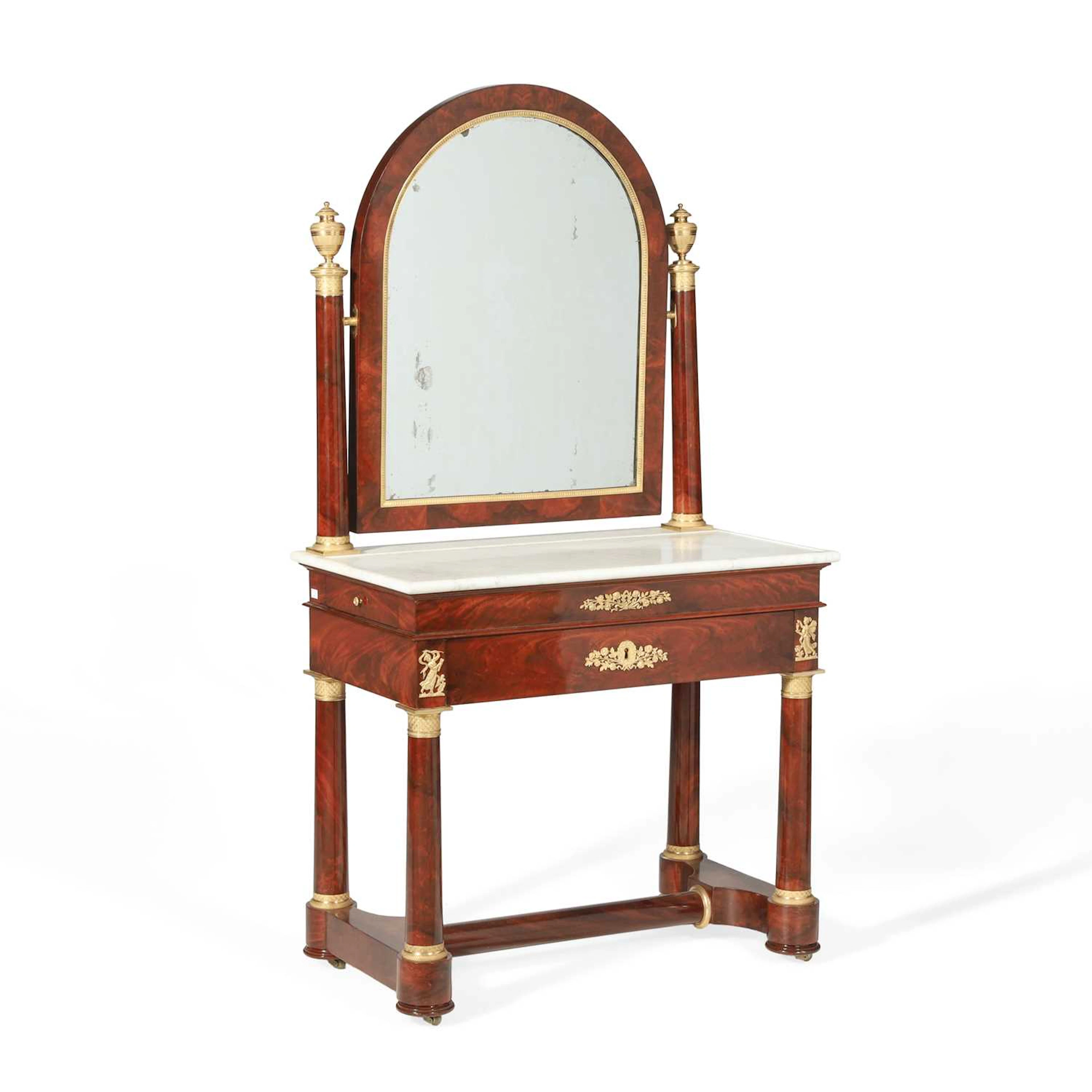 AN EMPIRE STYLE MAHOGANY DRESSING TABLE