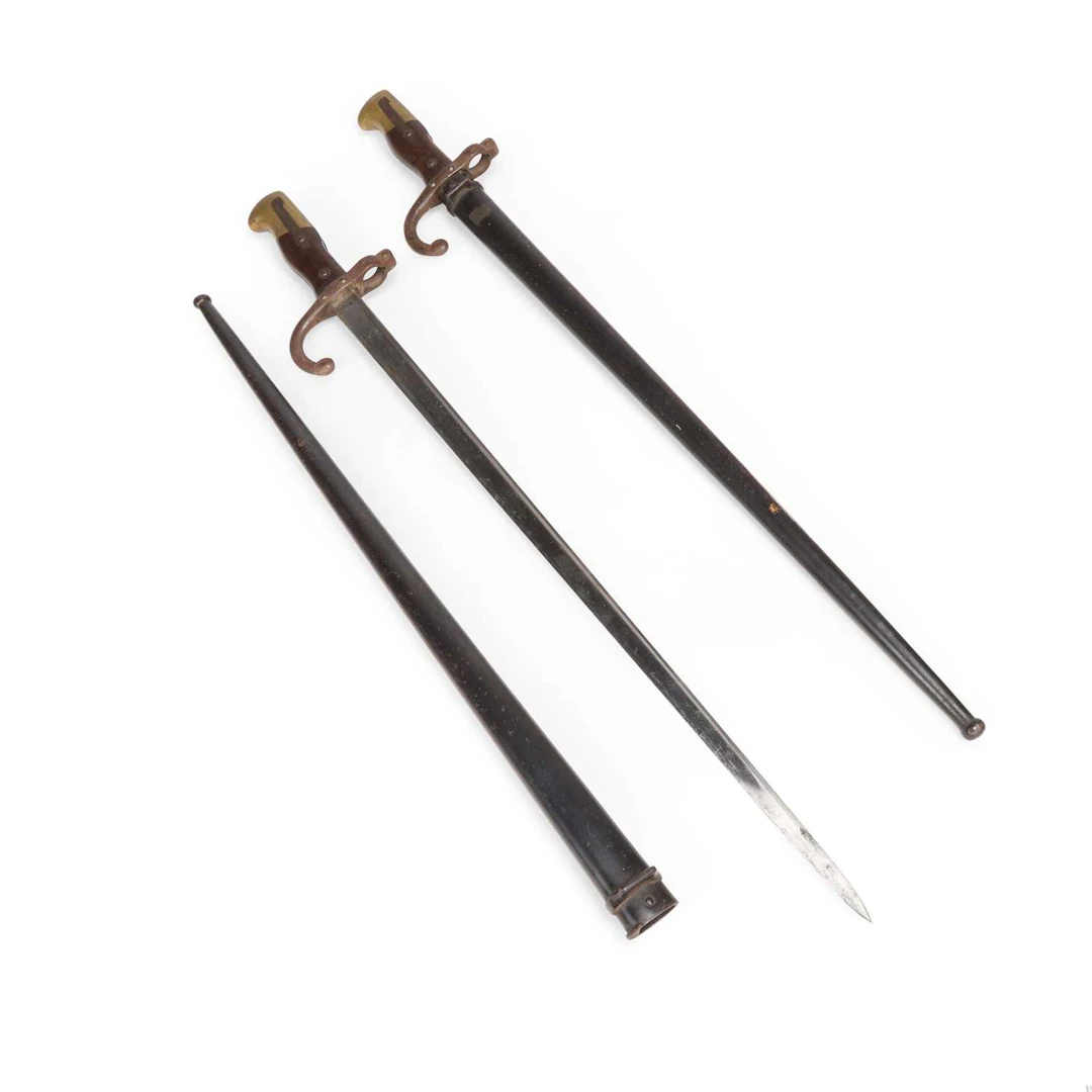 TWO FRENCH MODEL 1874 GRAS SWORD BAYONETS