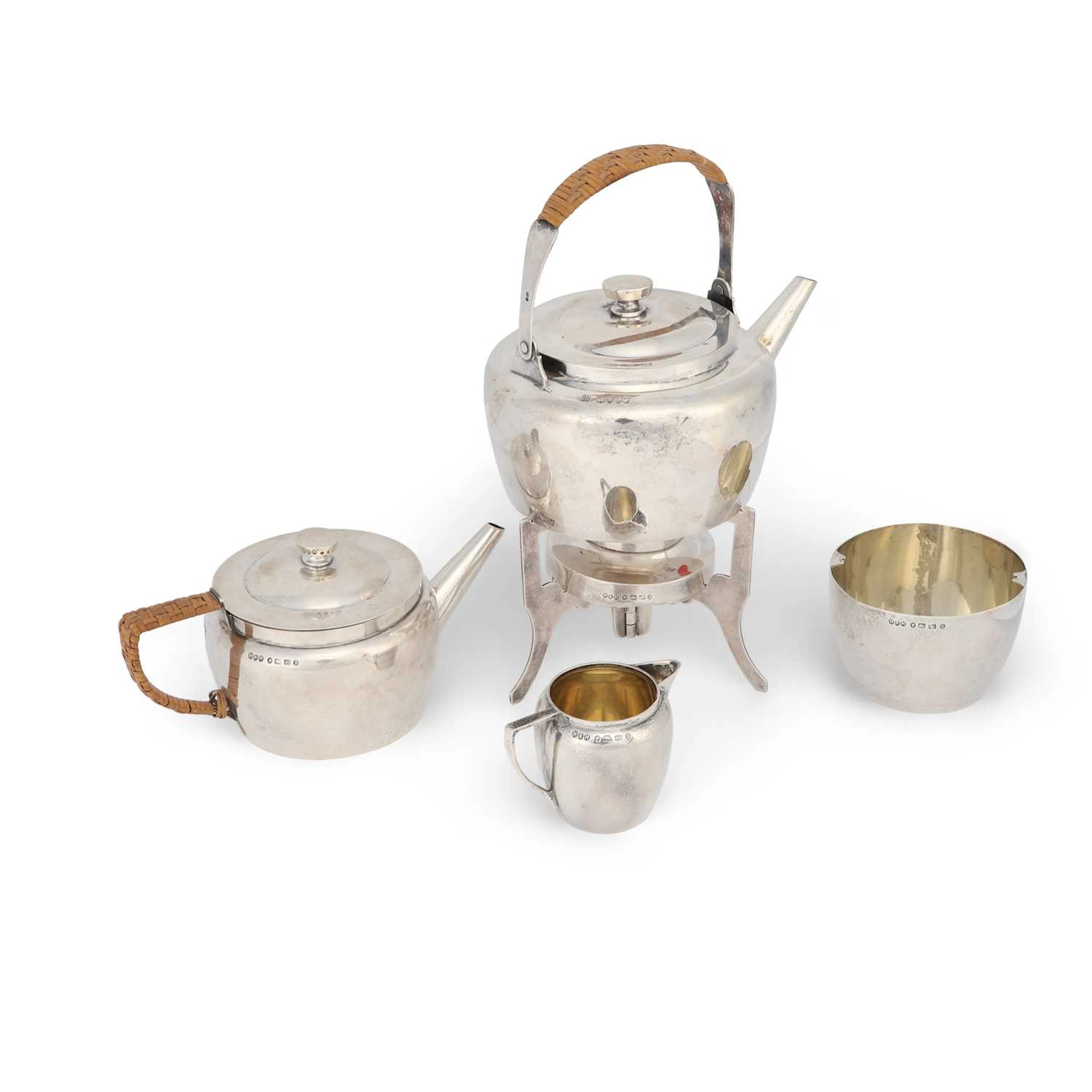 CHRISTOPHER DRESSER FOR HUKIN & HEATH A VICTORIAN SILVER PICNIC TEA SERVICE