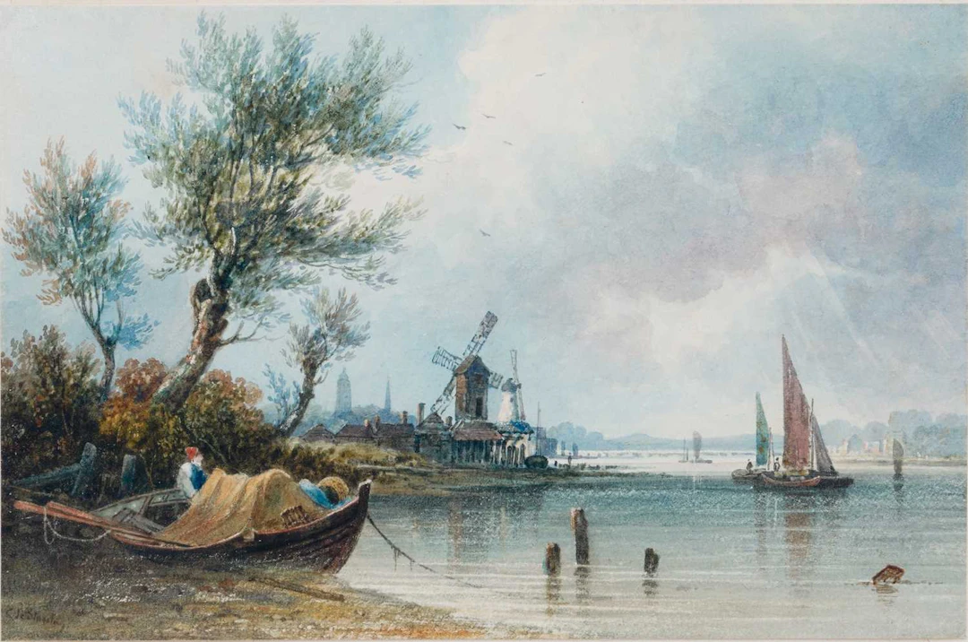 CALEB ROBERT STANLEY (1795-1868) VIEW OF THE THAMES AT BATTERESA