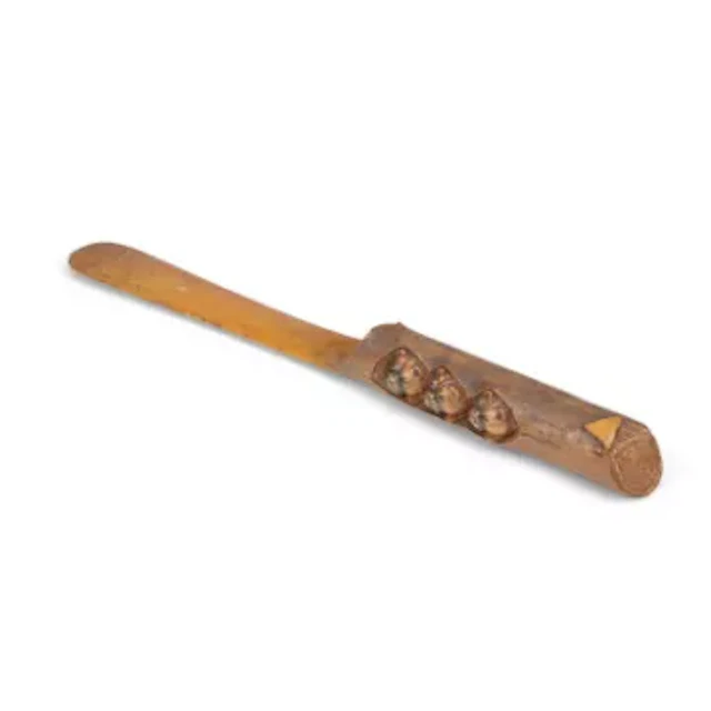 A BLACK FOREST CARVED WOOD PAPER KNIFE