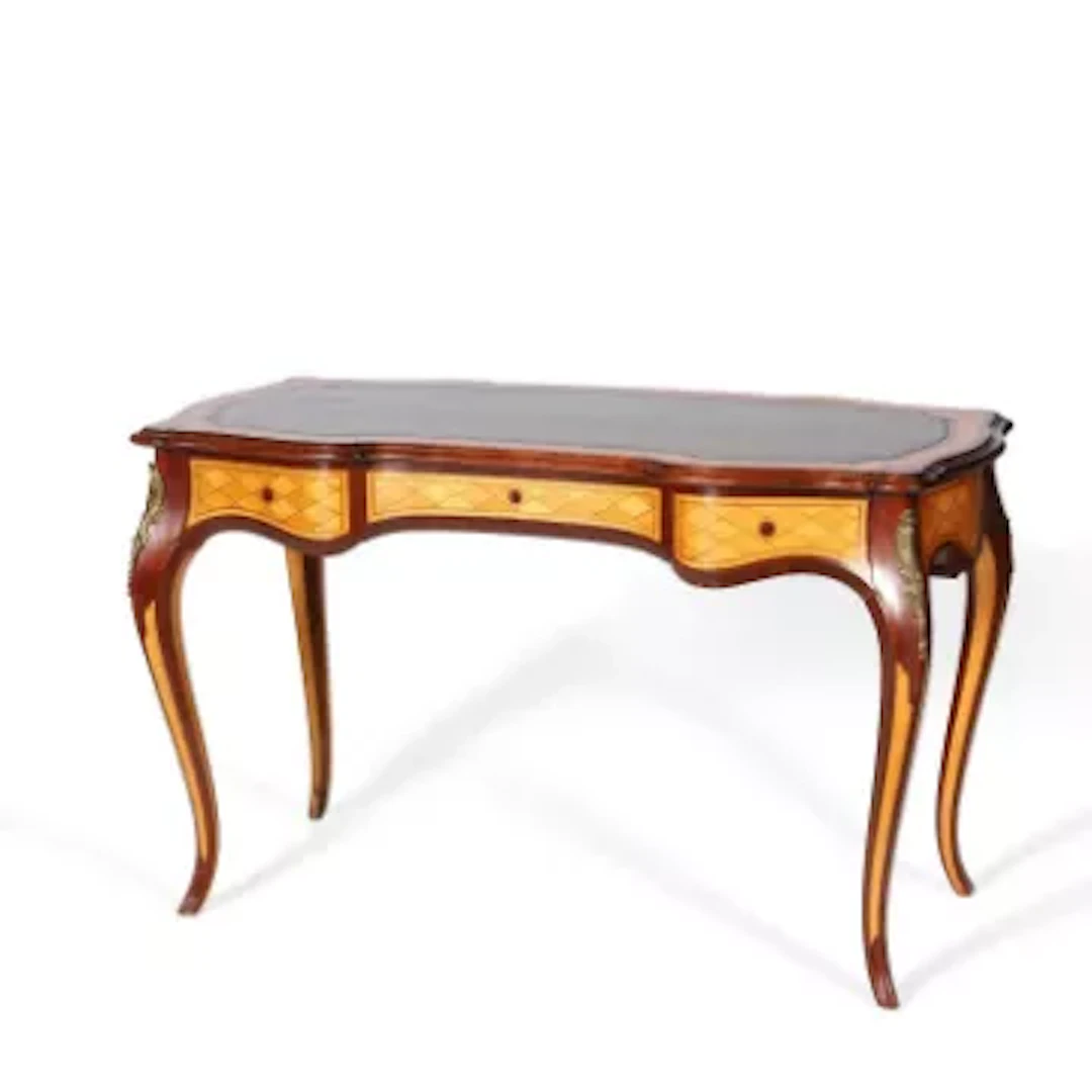 A LOUIS XV STYLE PARQUETRY WRITING TABLE