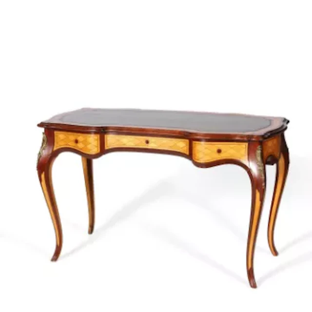 A LOUIS XV STYLE PARQUETRY WRITING TABLE