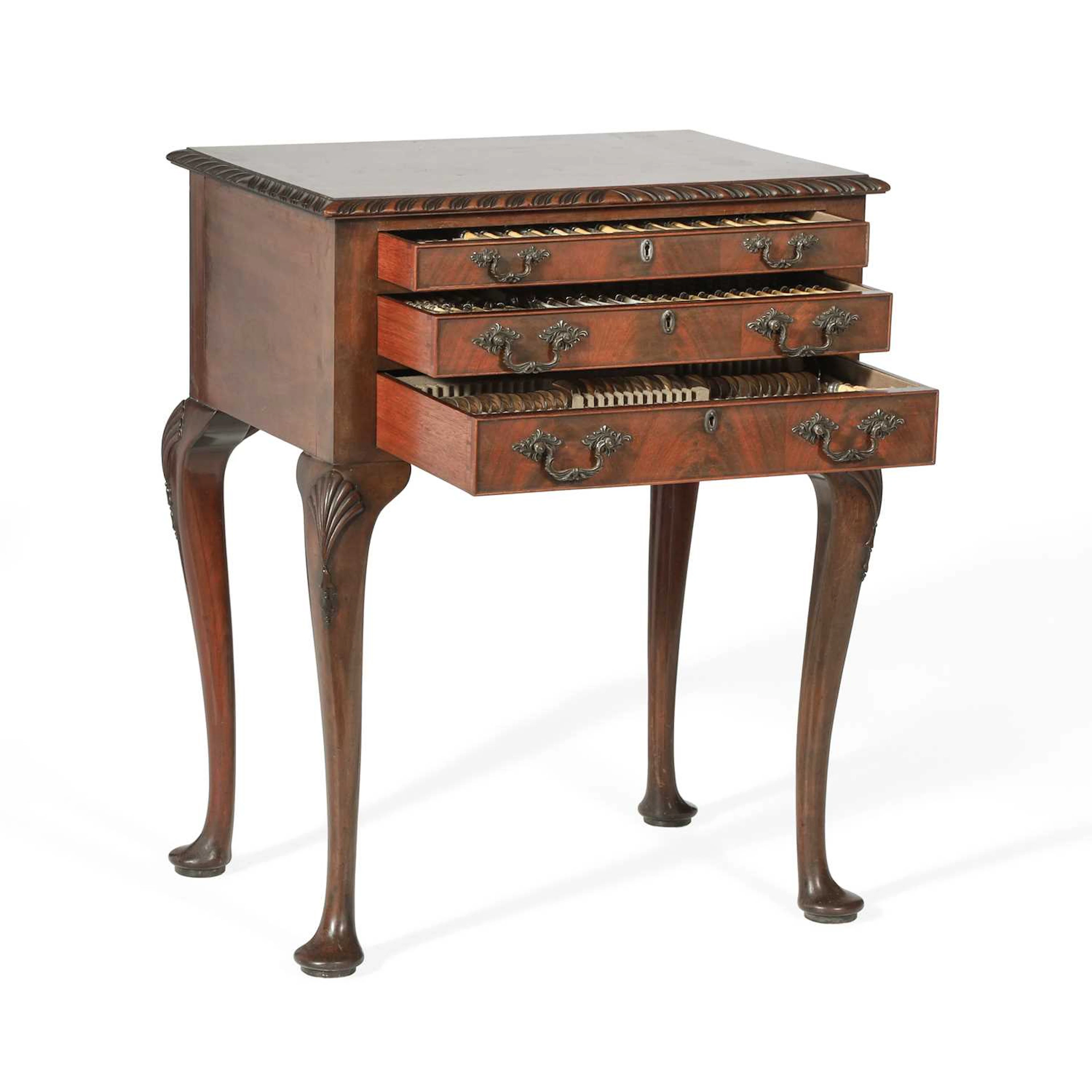 A MAHOGANY CANTEEN CABINET