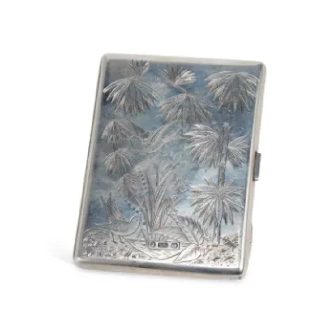 AN AESTHETIC MOVEMENT SILVER CARD CASE