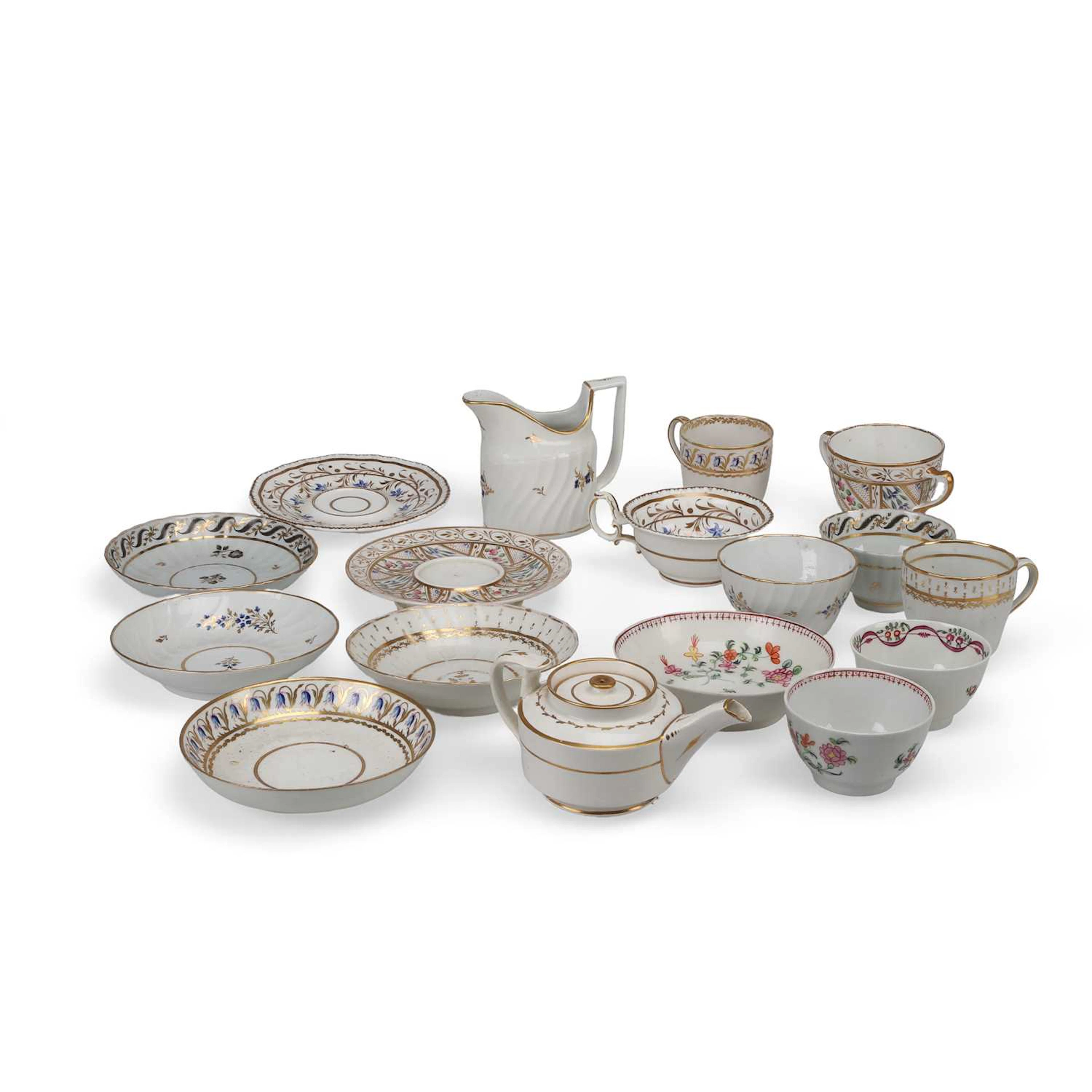 A GROUP OF ENGLISH PORCELAIN TEA WARES
