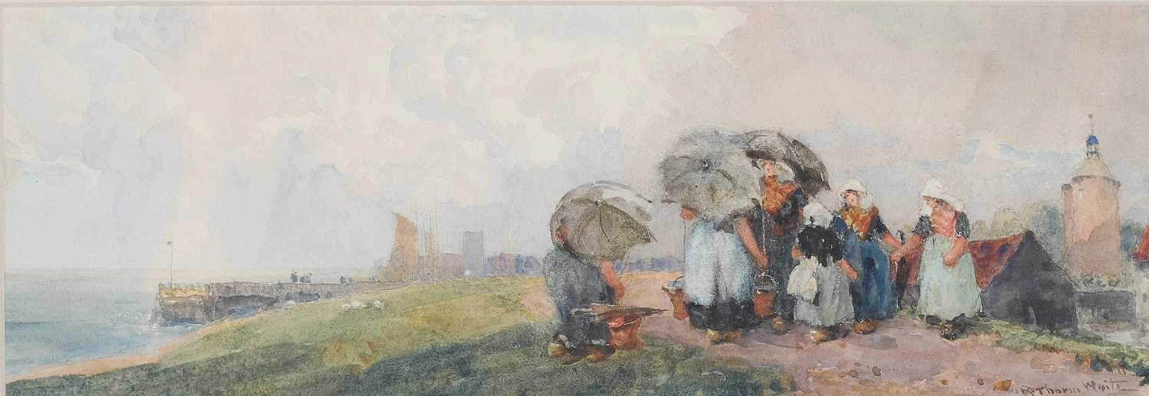 ROBERT THORNE WAITE RWS (1842-1935) A STORMY DAY ON THE DUTCH COATS