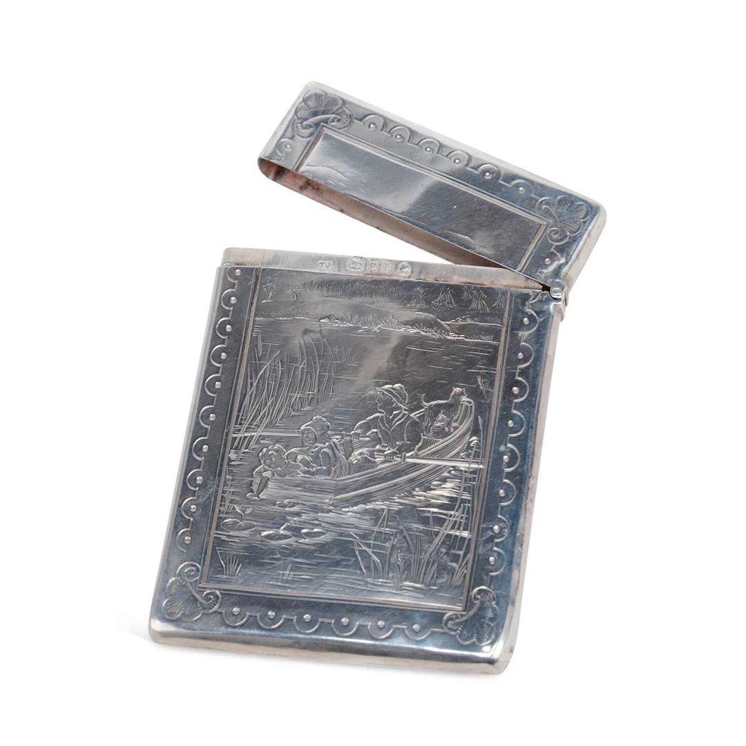 A VICTORIAN SILVER CARD CASE