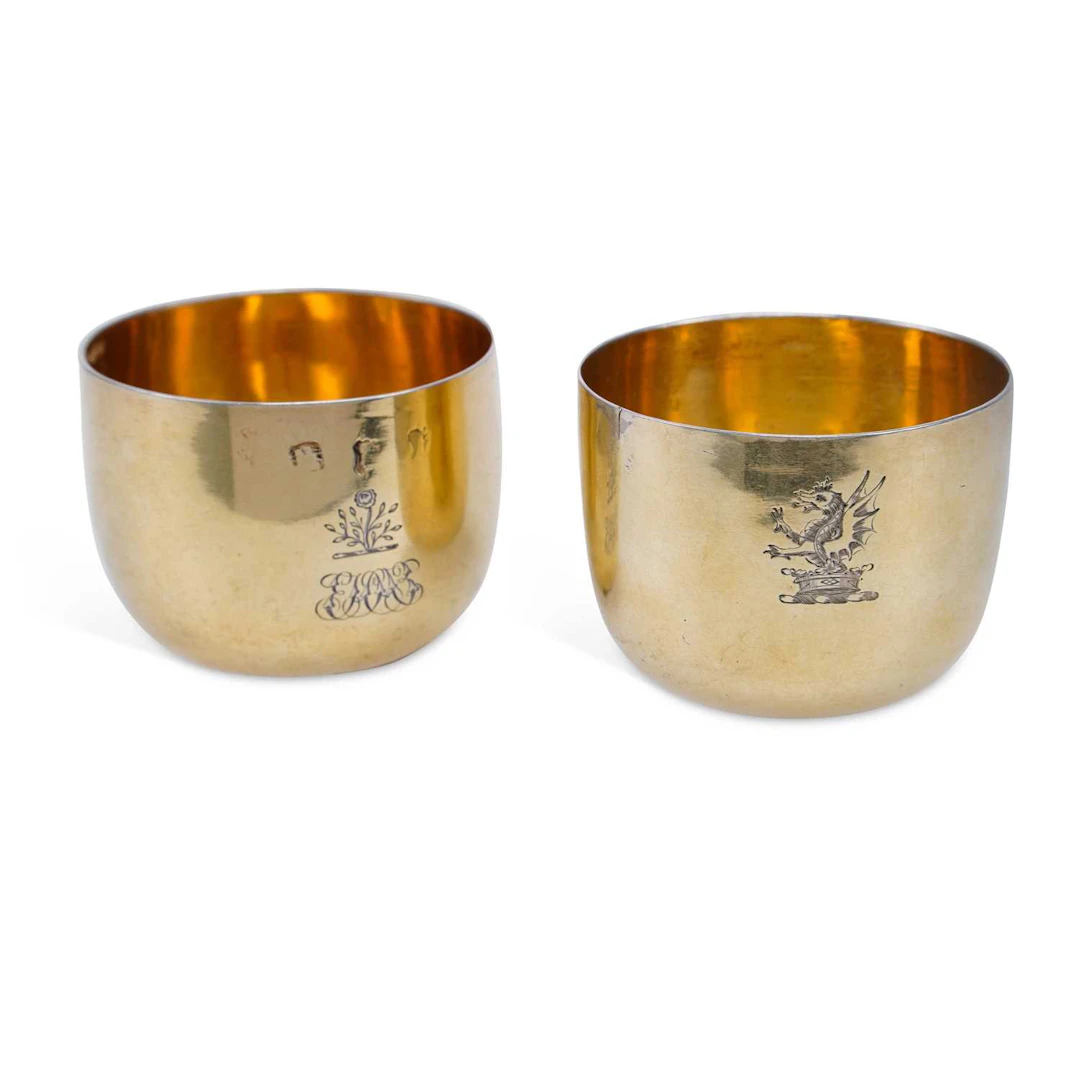 A PAIR OF GEORGIAN SILVER-GILT BEAKERS