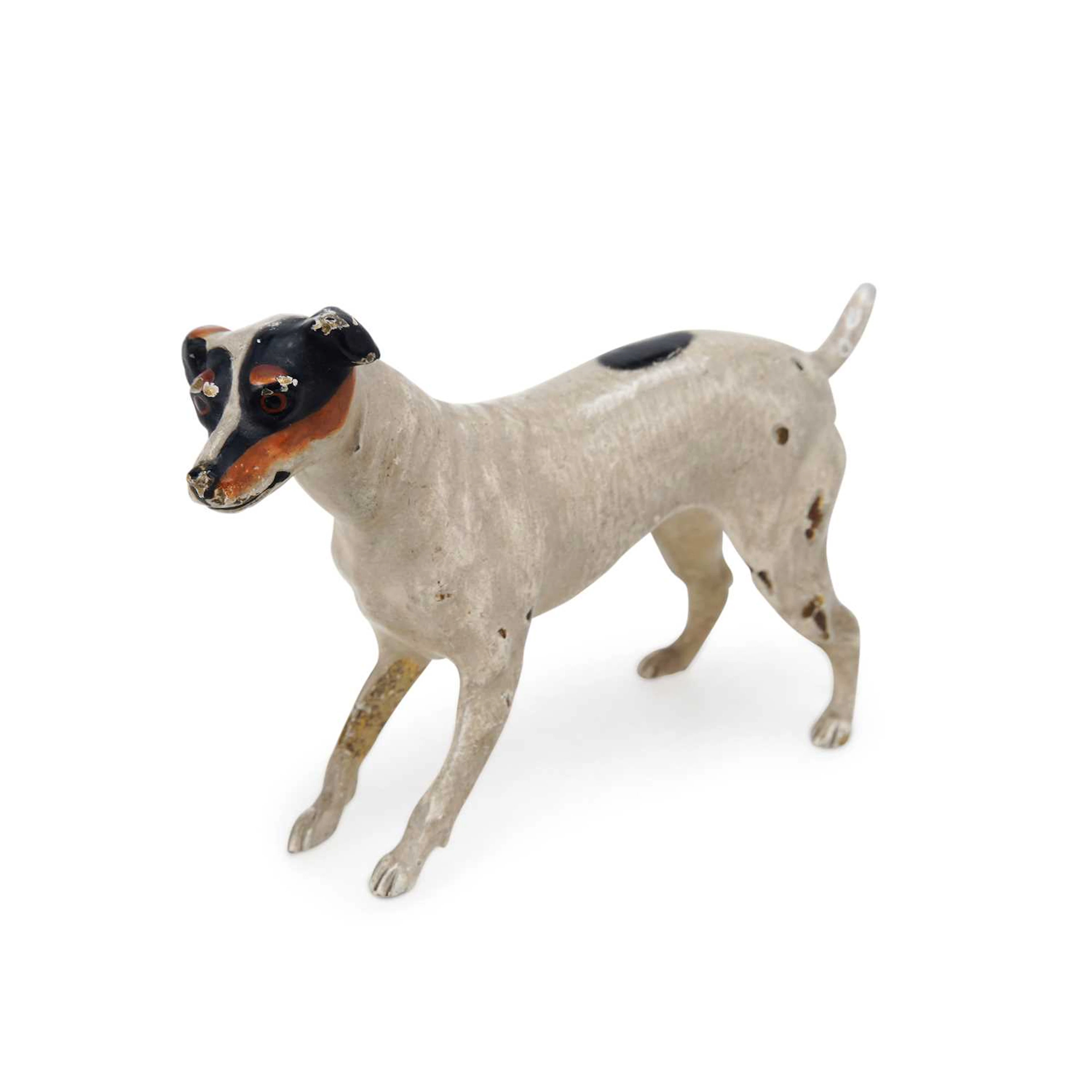 AN AUSTRIAN COLD PAINTED MODEL OF A JACK RUSSELL TERRIER DOG EARLY 20TH CENTURY
