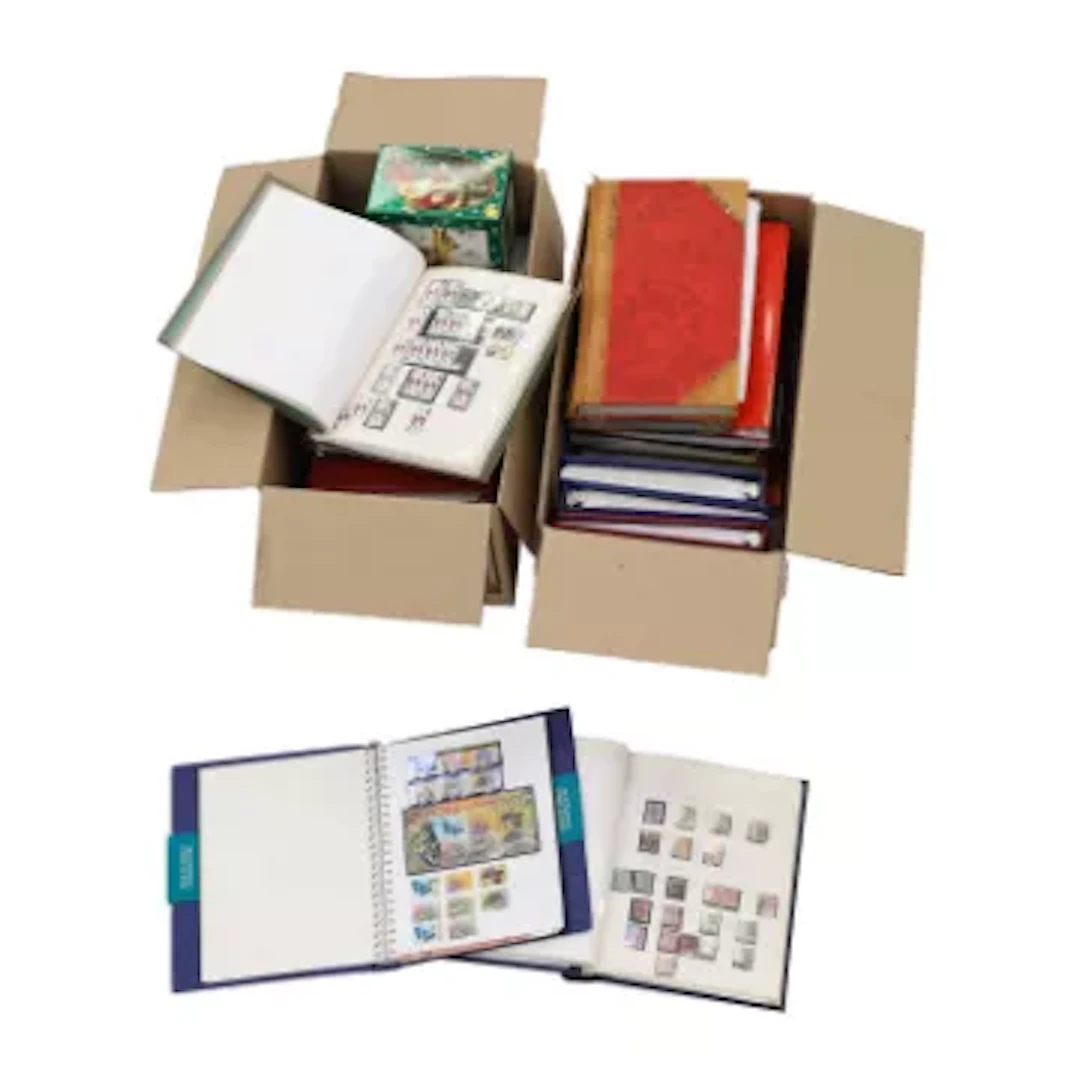 A COLLECTION OF GREAT BRITAIN AND BRITISH COMMONWEALTH STAMPS IN TWO BOXES