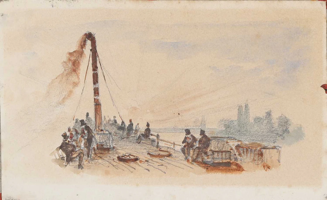 CIRCLE OF JOSEPH MALLORD WILLIAM TURNER (1775-1851) A PADDLE STEAMER