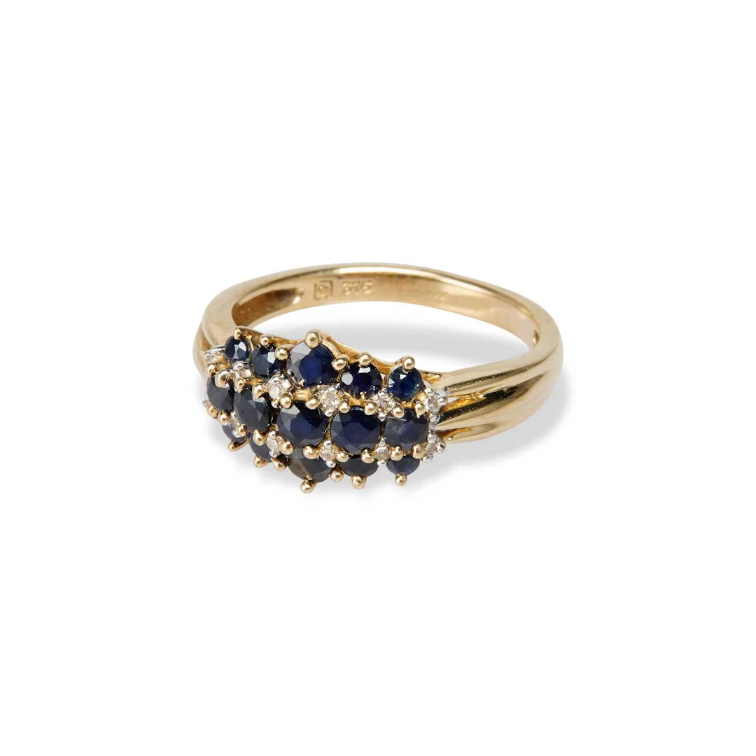 TWO 9 CARAT GOLD GEM-SET RINGS