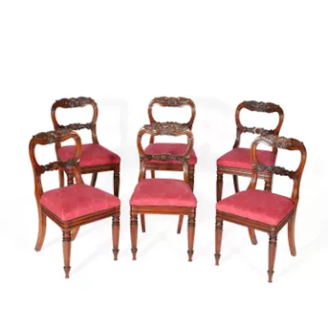 A SET OF SIX WILLIAM IV ROSEWOOD DINING CHAIRS