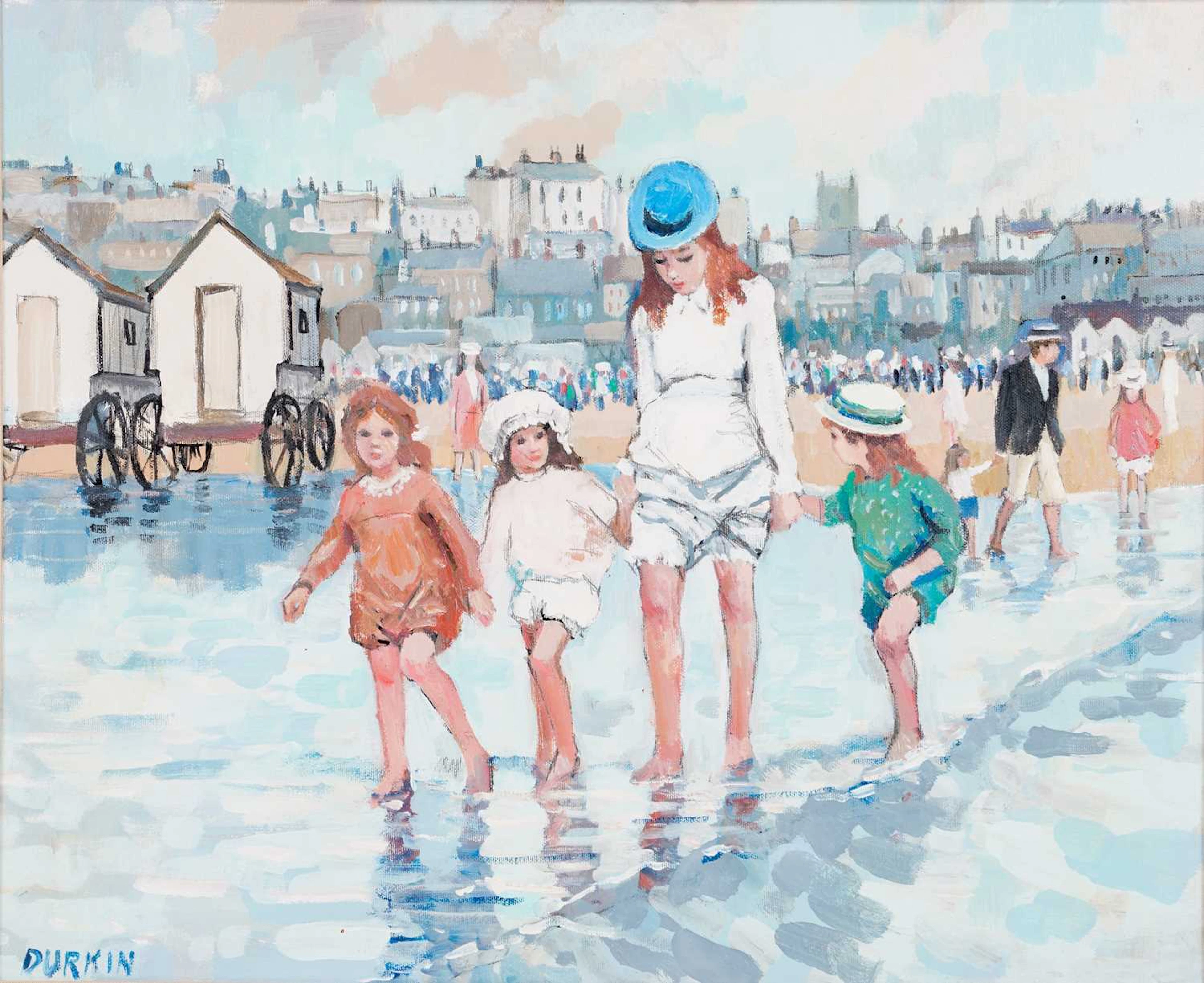 ‡ TOM DURKIN (1928-1990) BEACH SCENE