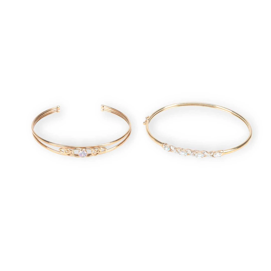 TWO GEM-SET BANGLES