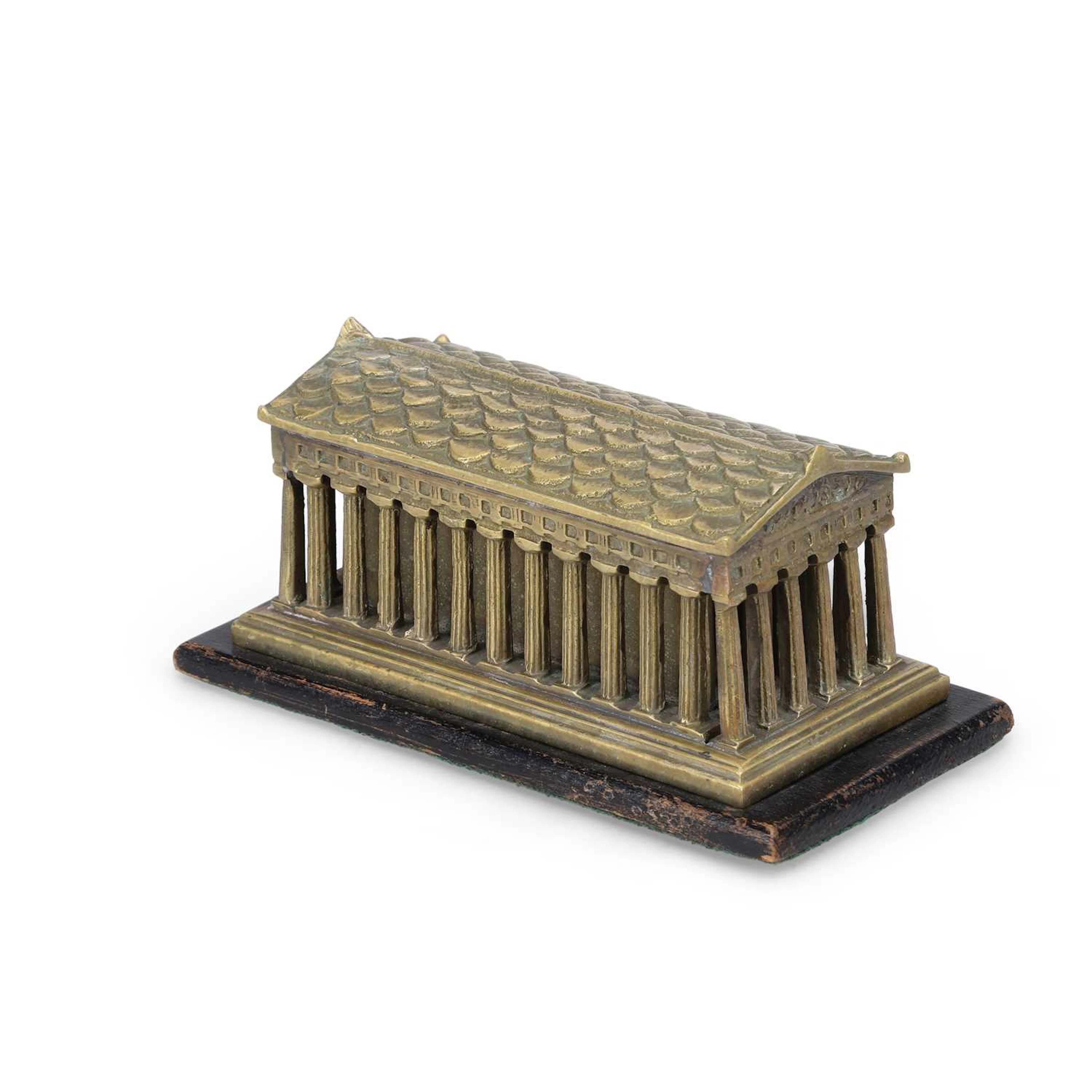 A GRAND TOUR BRONZE MODEL OF A GREEK TEMPLE