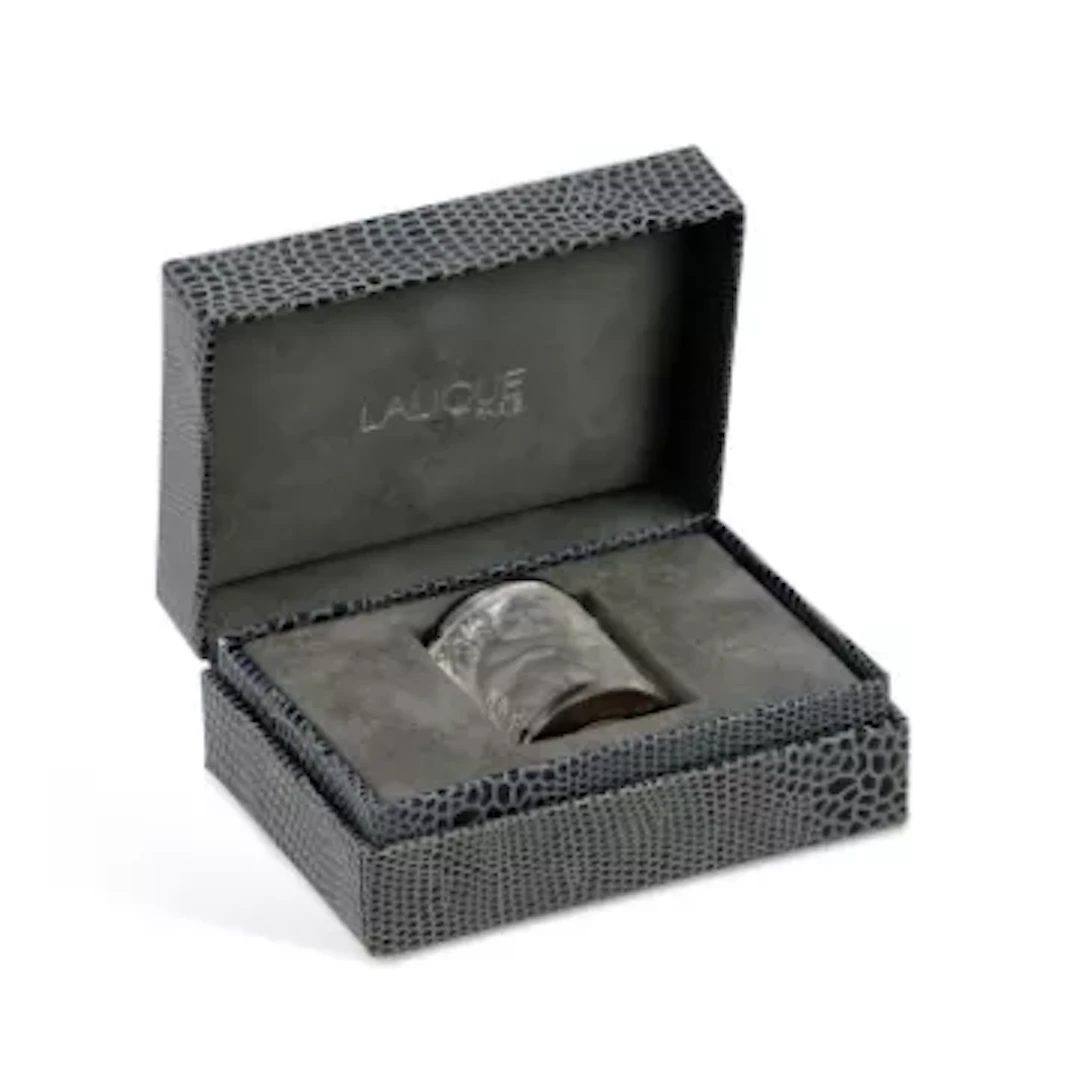 LALIQUE, A SILVER AND GLASS 'ENFANT' BROOCH