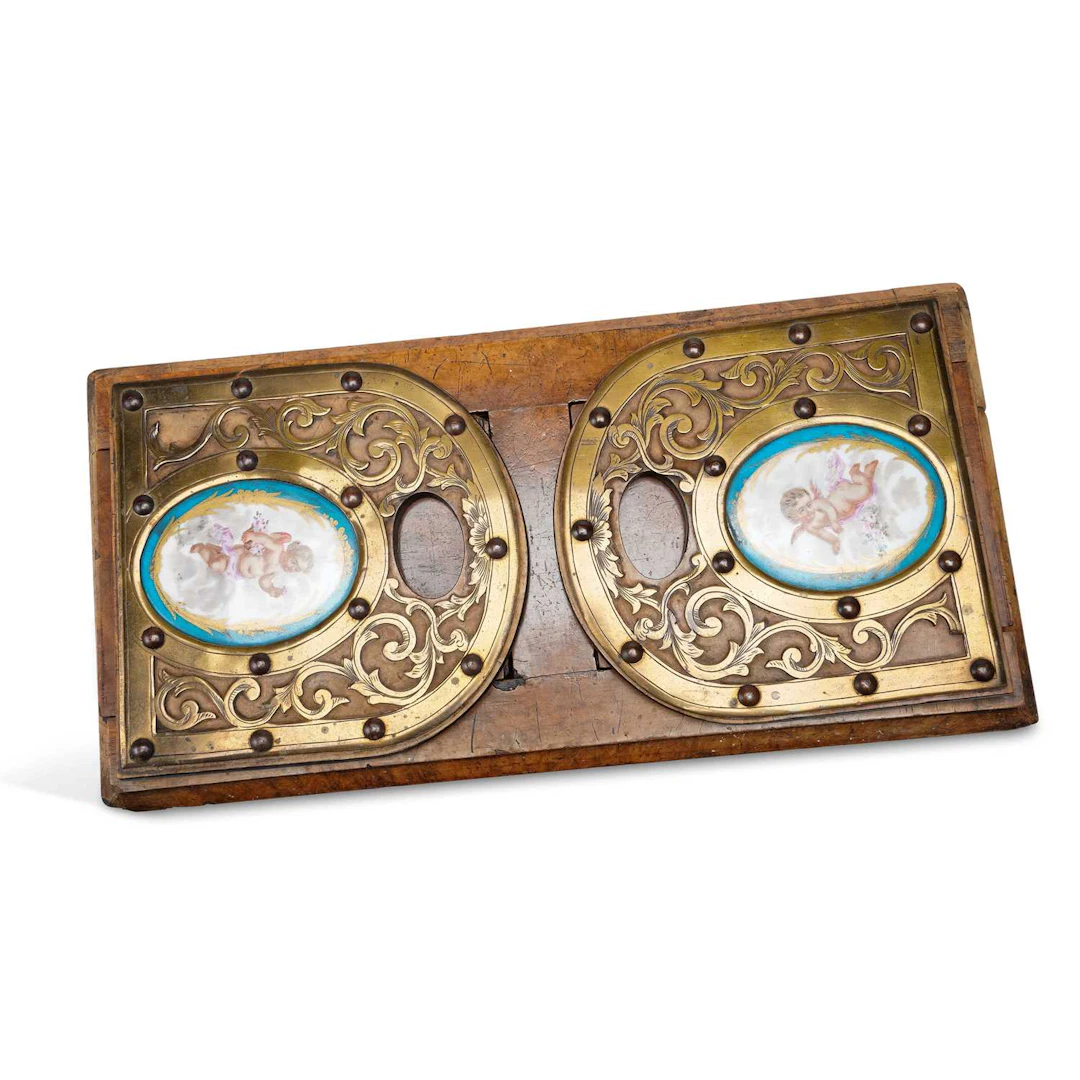 A VICTORIAN WALNUT BOOK SLIDE