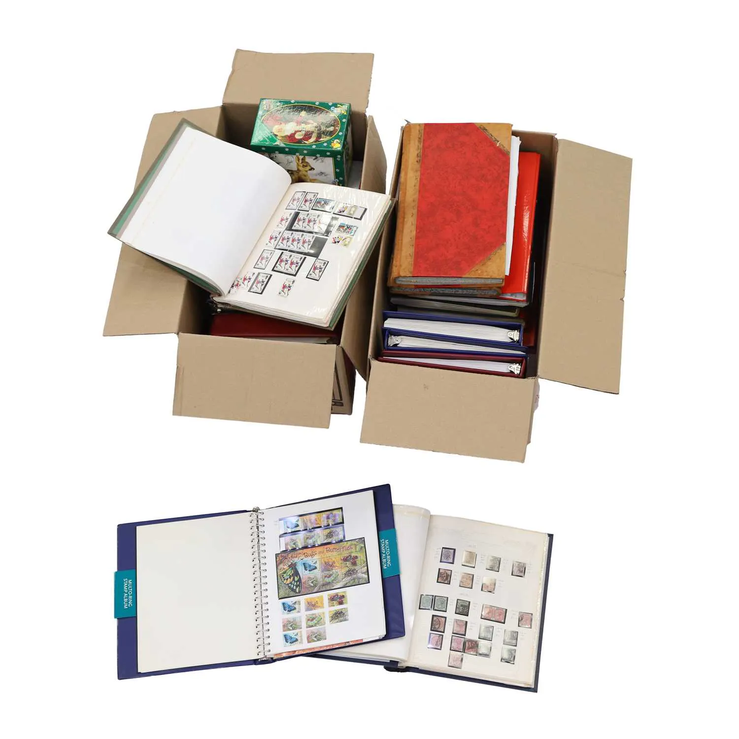 A COLLECTION OF GREAT BRITAIN AND BRITISH COMMONWEALTH STAMPS IN TWO BOXES