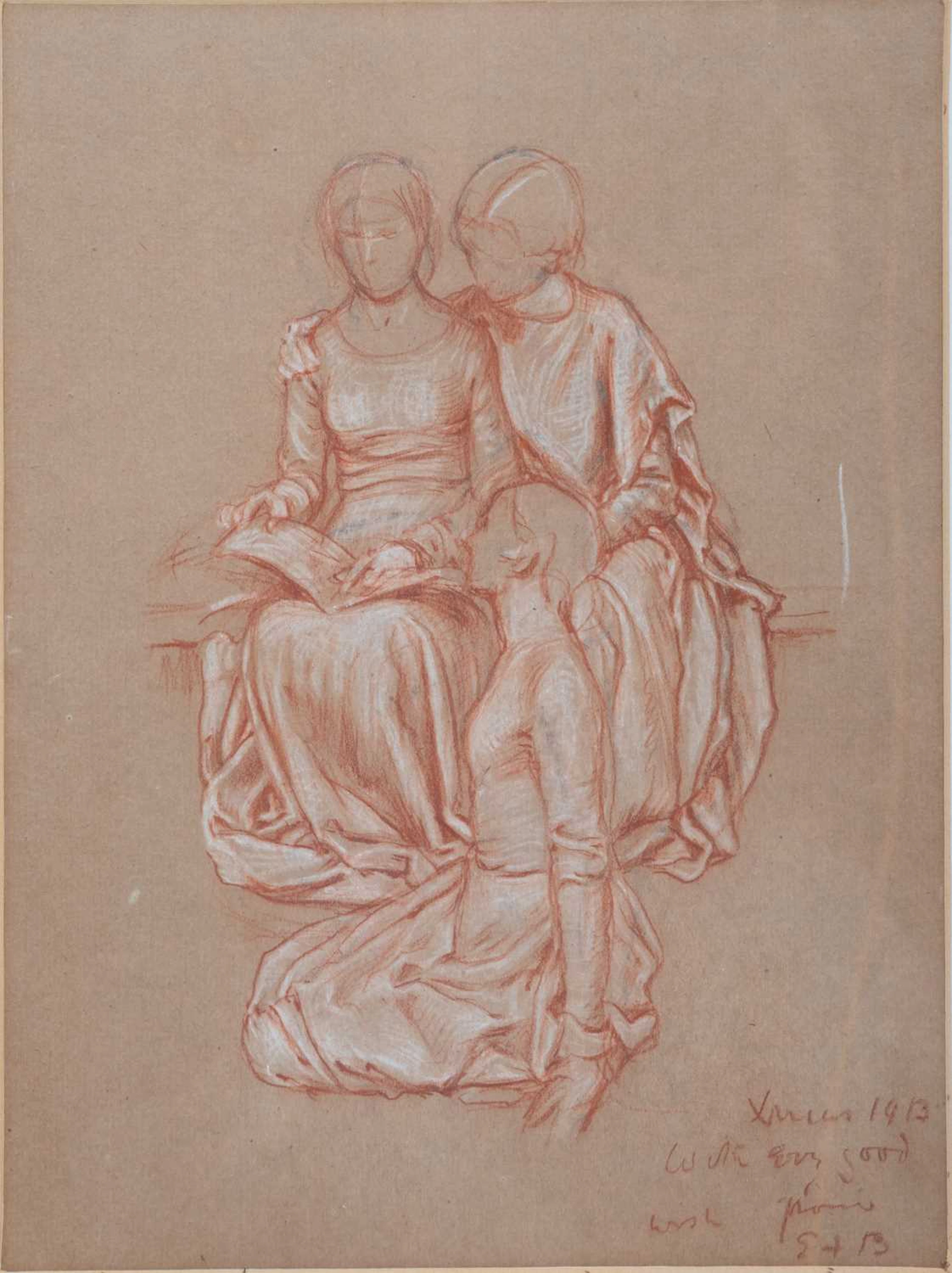 ELEANOR FORTESCUE BRICKDALE (1872-1945) SKETCH OF THREE WOMEN READING