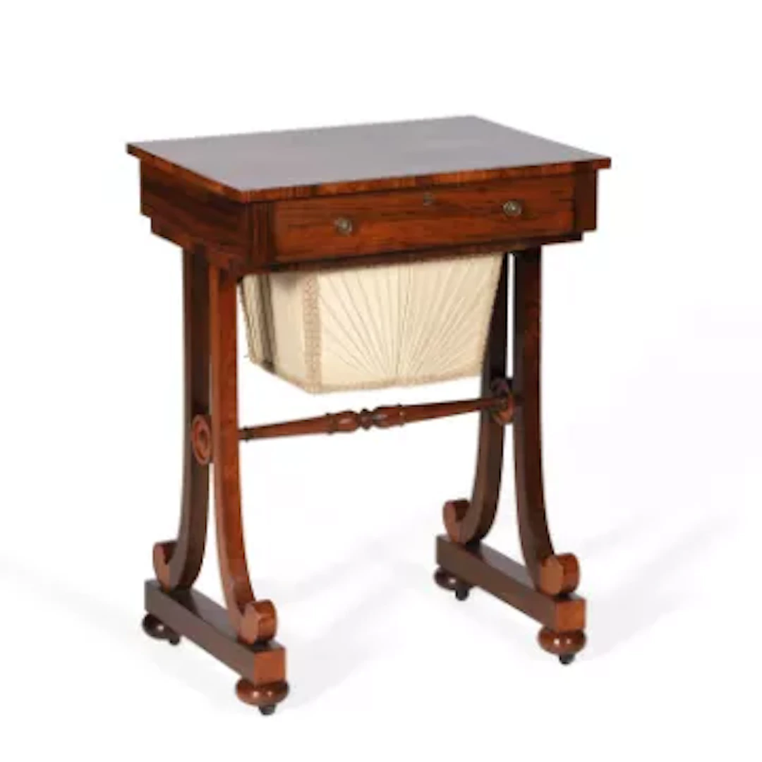 A WILLIAM IV ROSEWOOD WORK TABLE