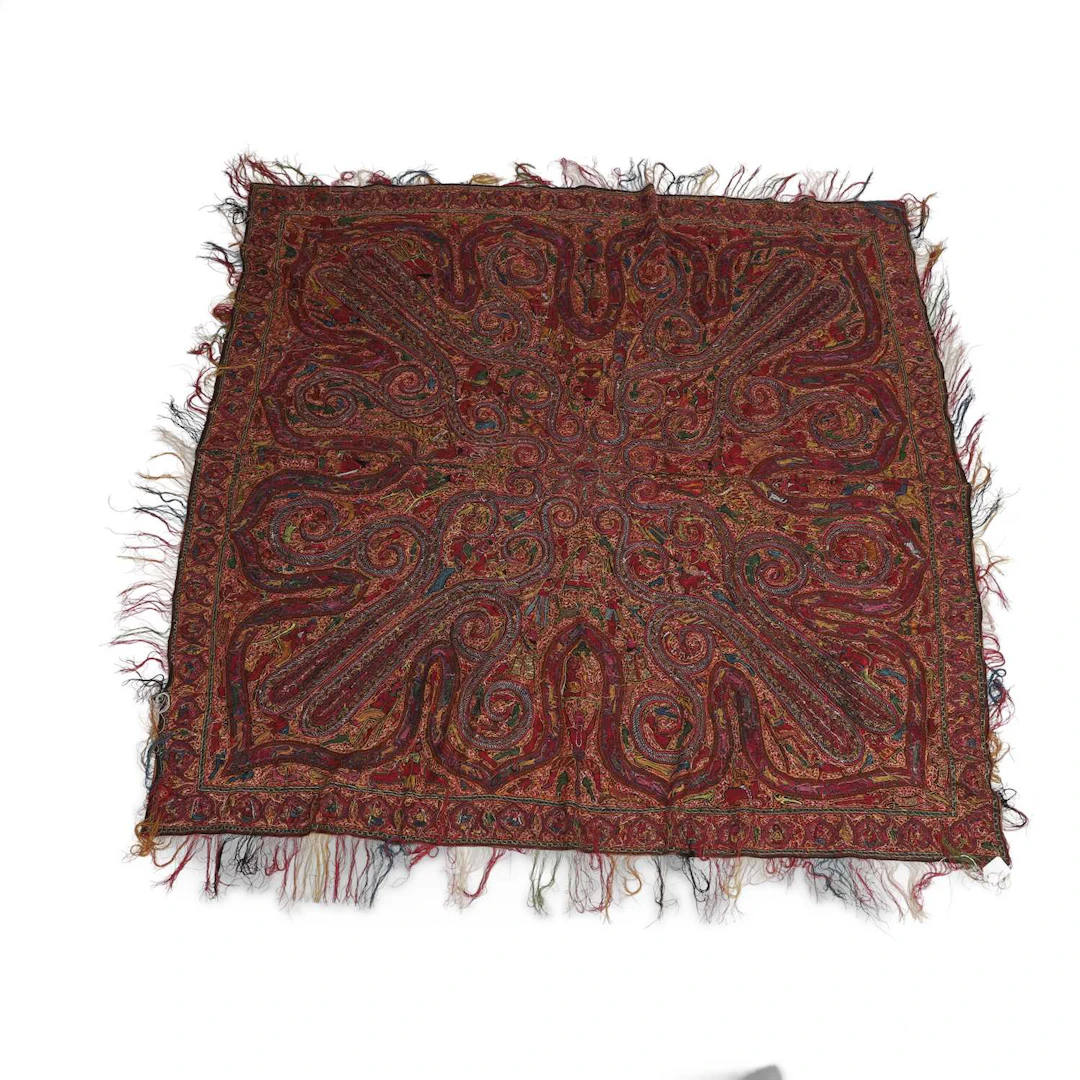 A FINE KASHMIR EMBROIDERED SHAWL