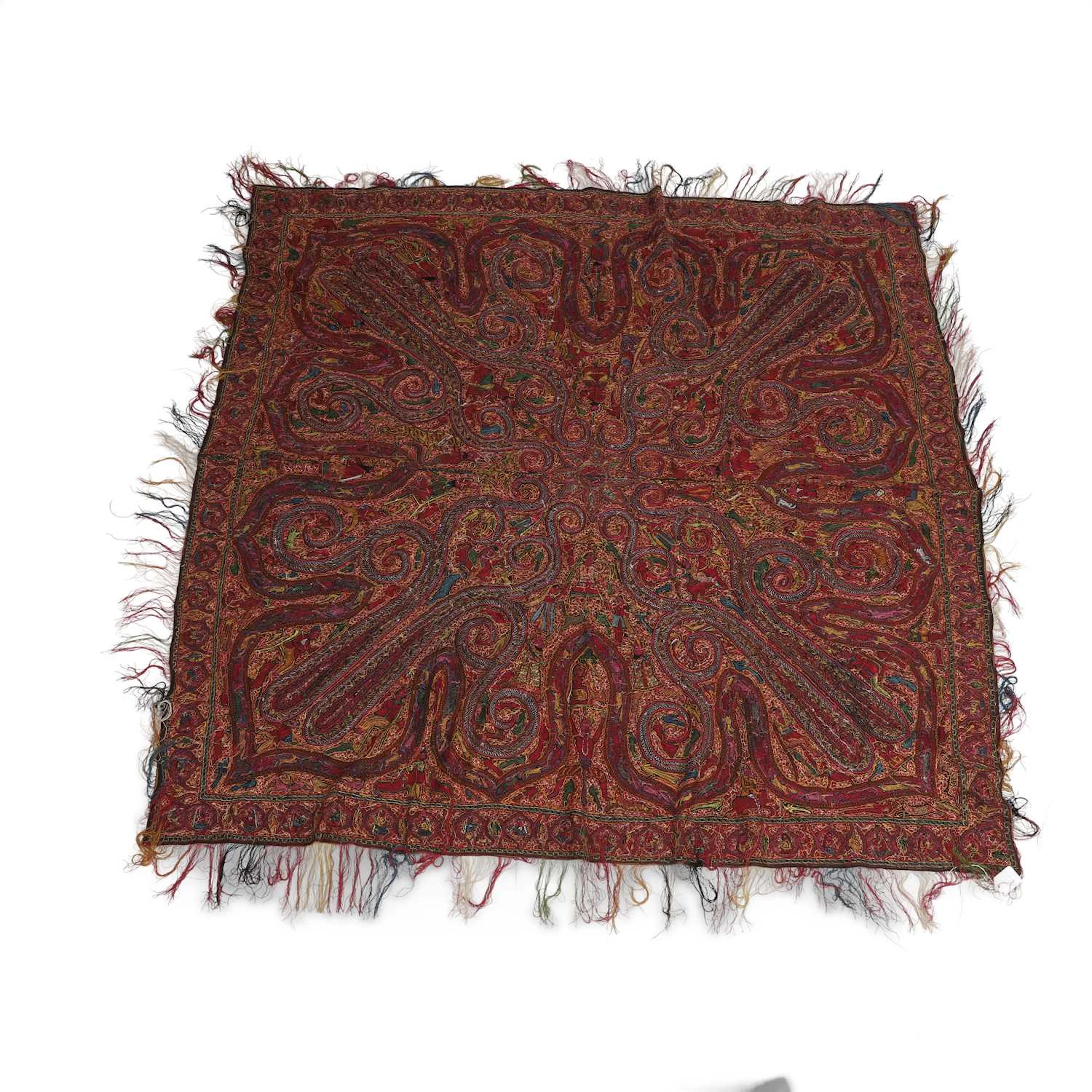 A FINE KASHMIR EMBROIDERED SHAWL