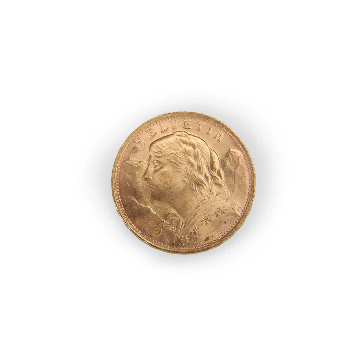 A SWISS 20 FRANC GOLD COIN