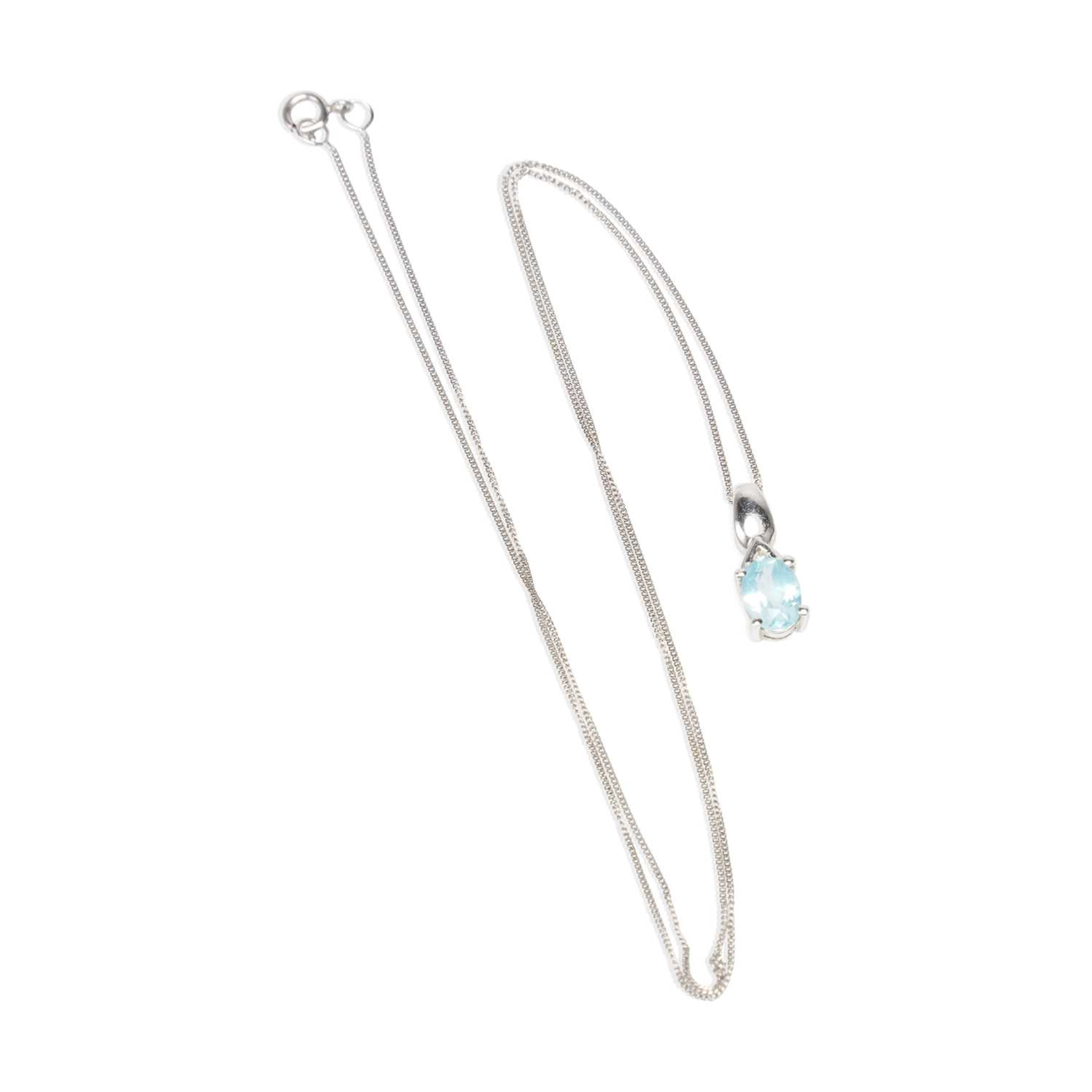 TWO 9 CARAT GOLD GEM-SET PENDANT NECKLACES
