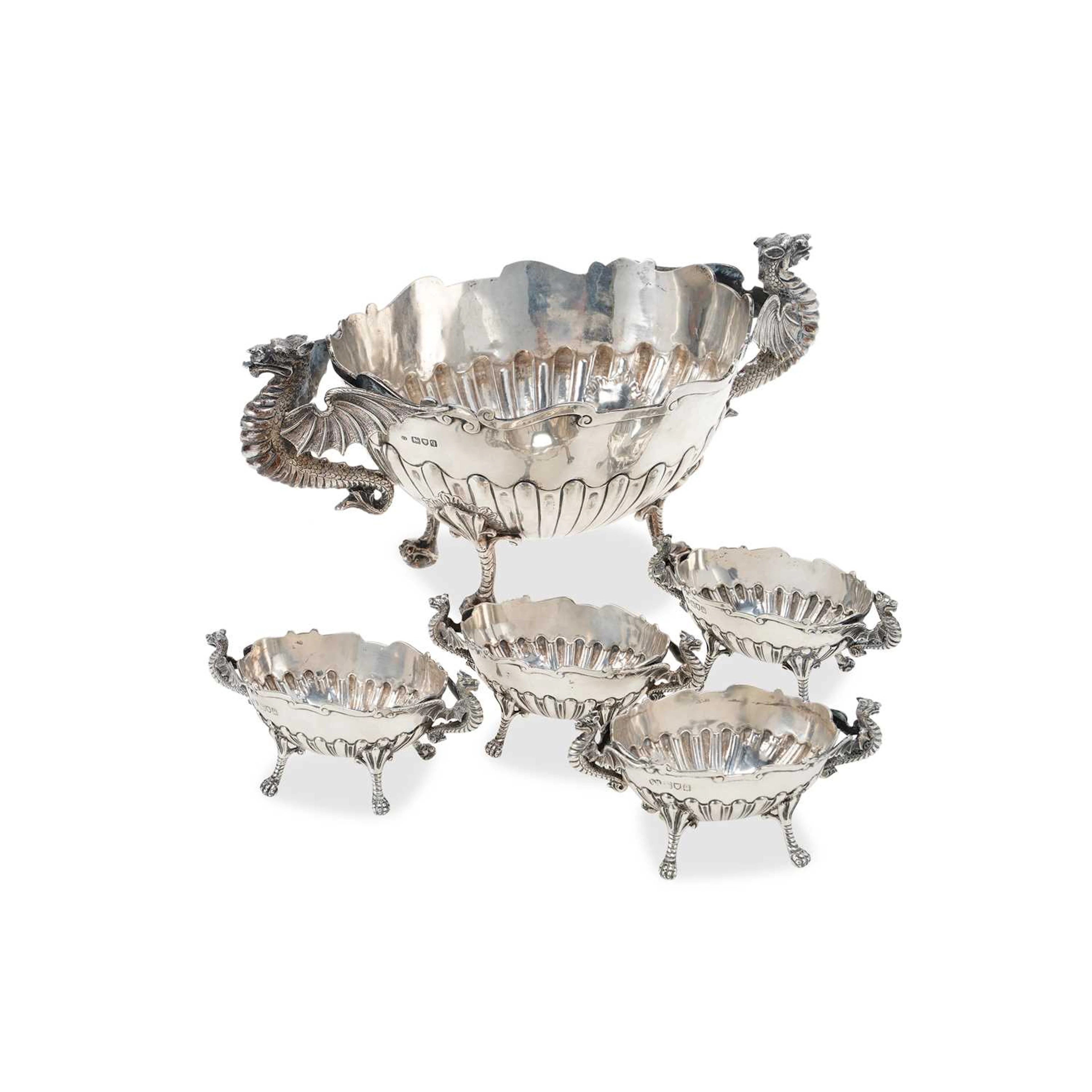 A GEORGE V SILVER TWO-HANDLED BOWL