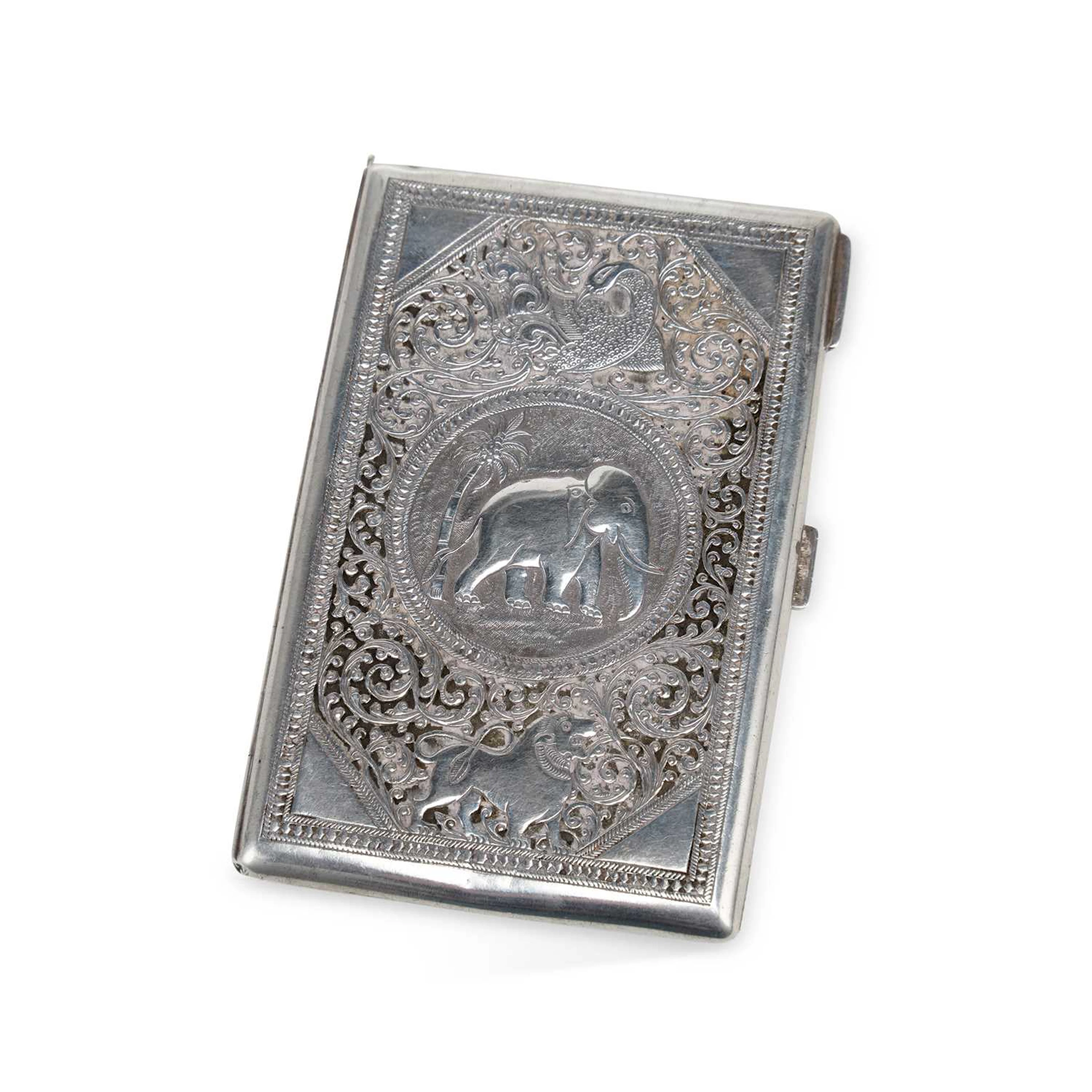 AN INDIAN SILVER CIGARETTE CASE