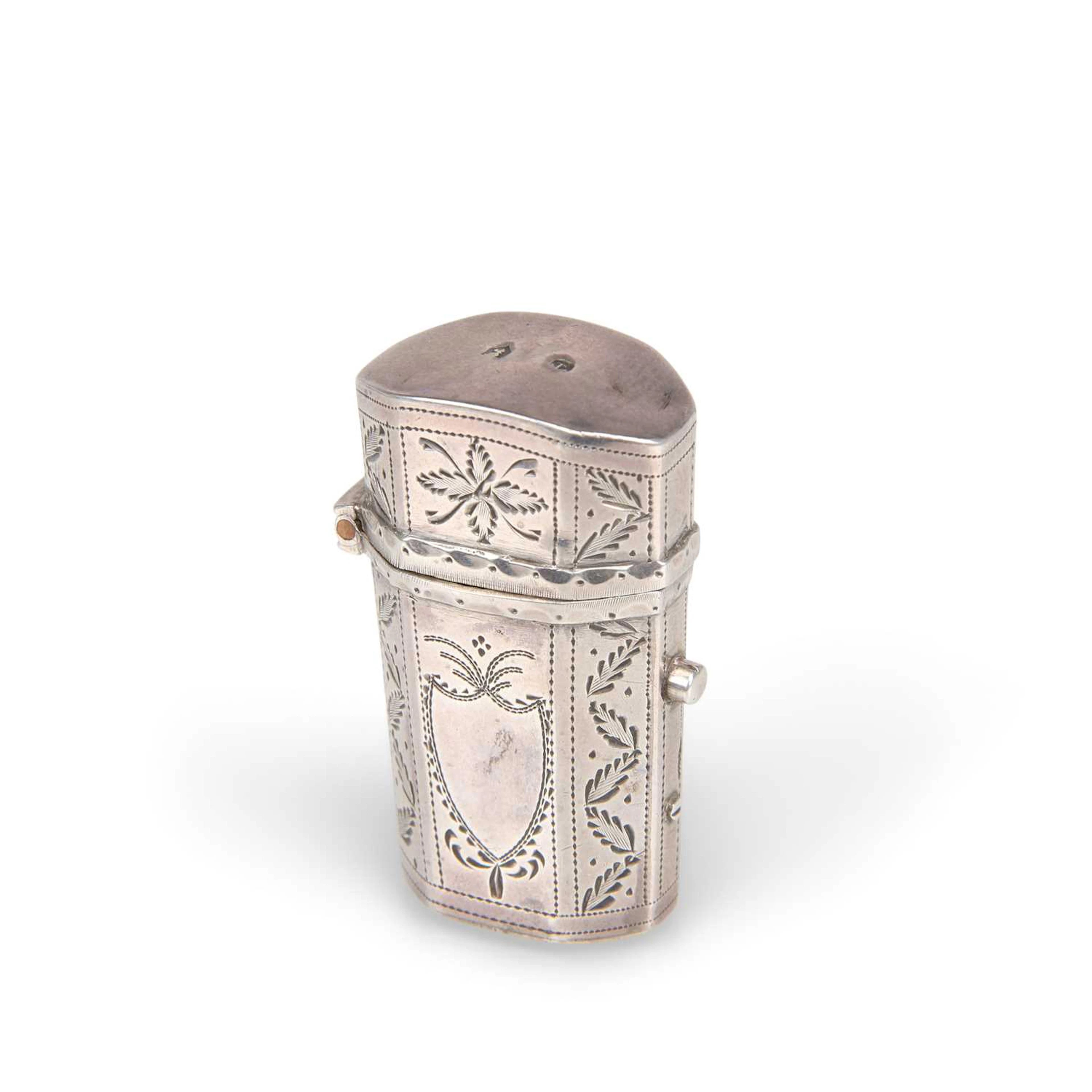 A GEORGE III SILVER SCENT BOTTLE CASE