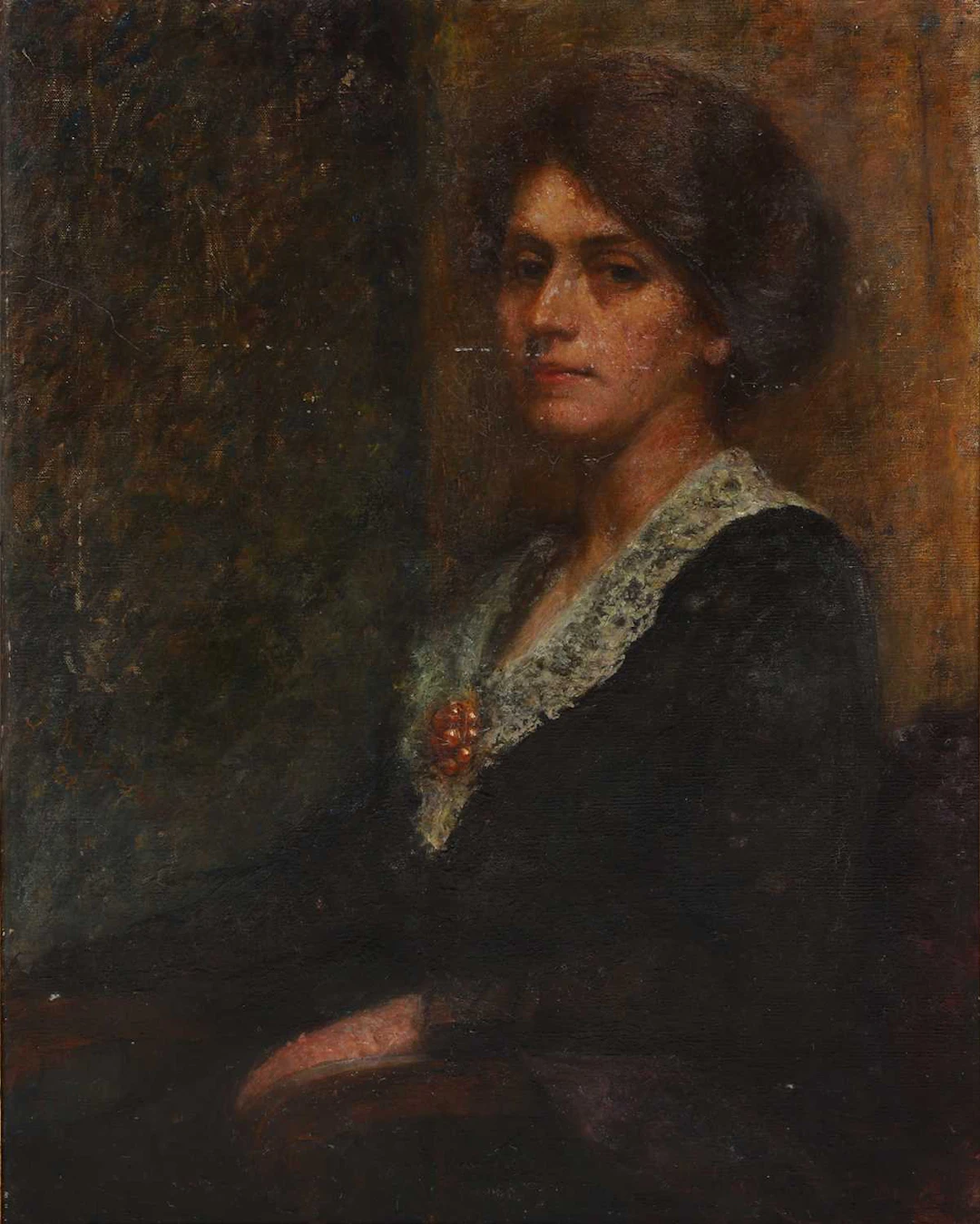 J. MISCH ENGEL (EARLY 20TH CENTURY EUROPEAN SCHOOL) PORTRAIT OF A LADY SEATED