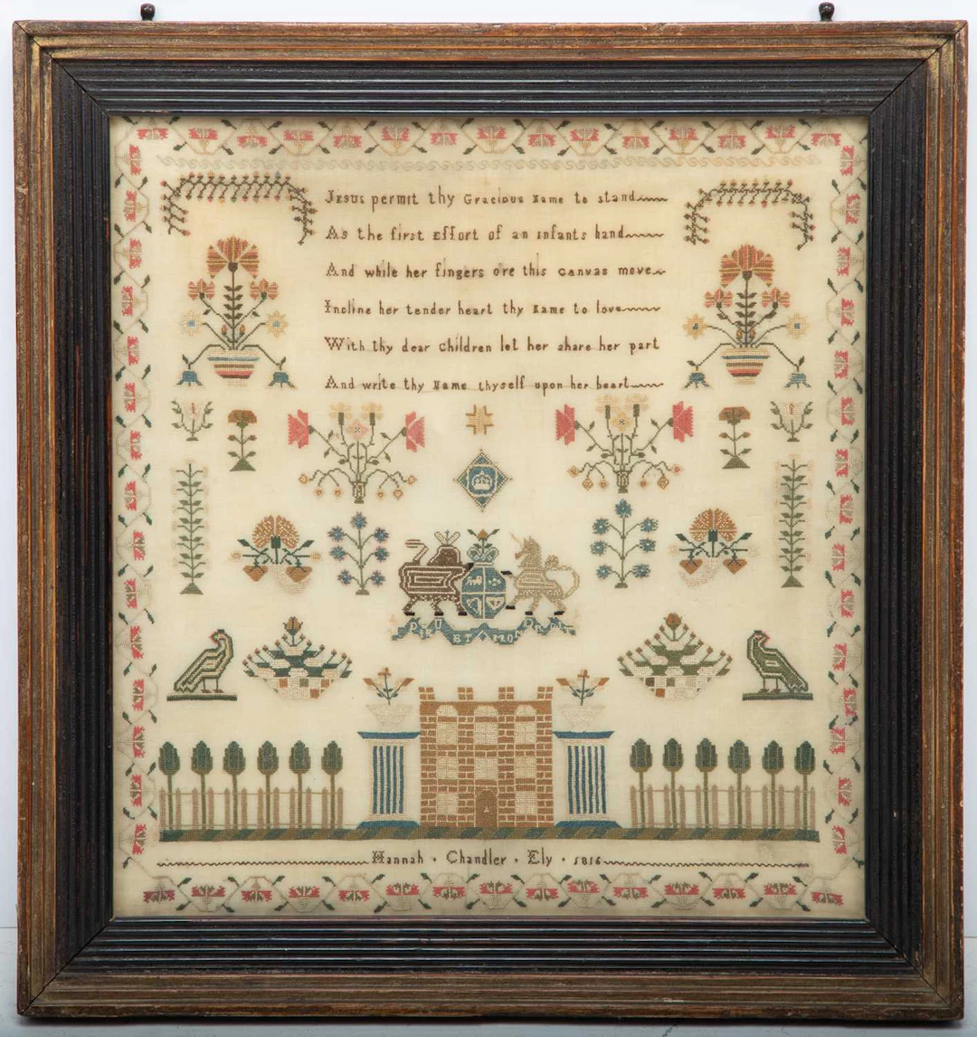 A GEORGE III NEEDLEWORK SAMPLER