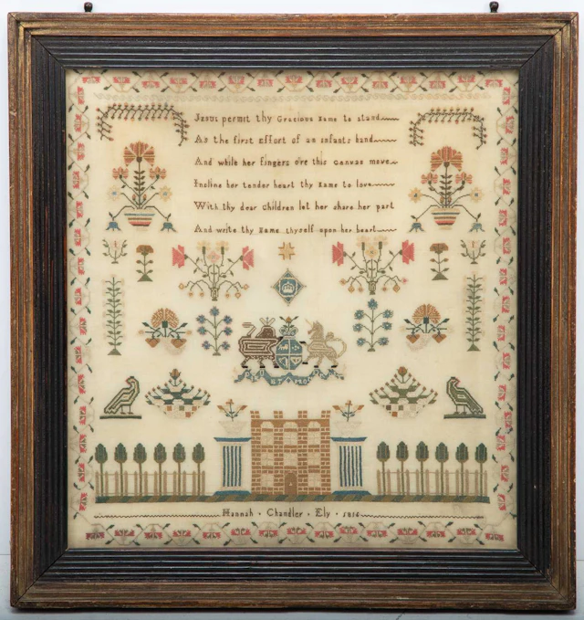 A GEORGE III NEEDLEWORK SAMPLER