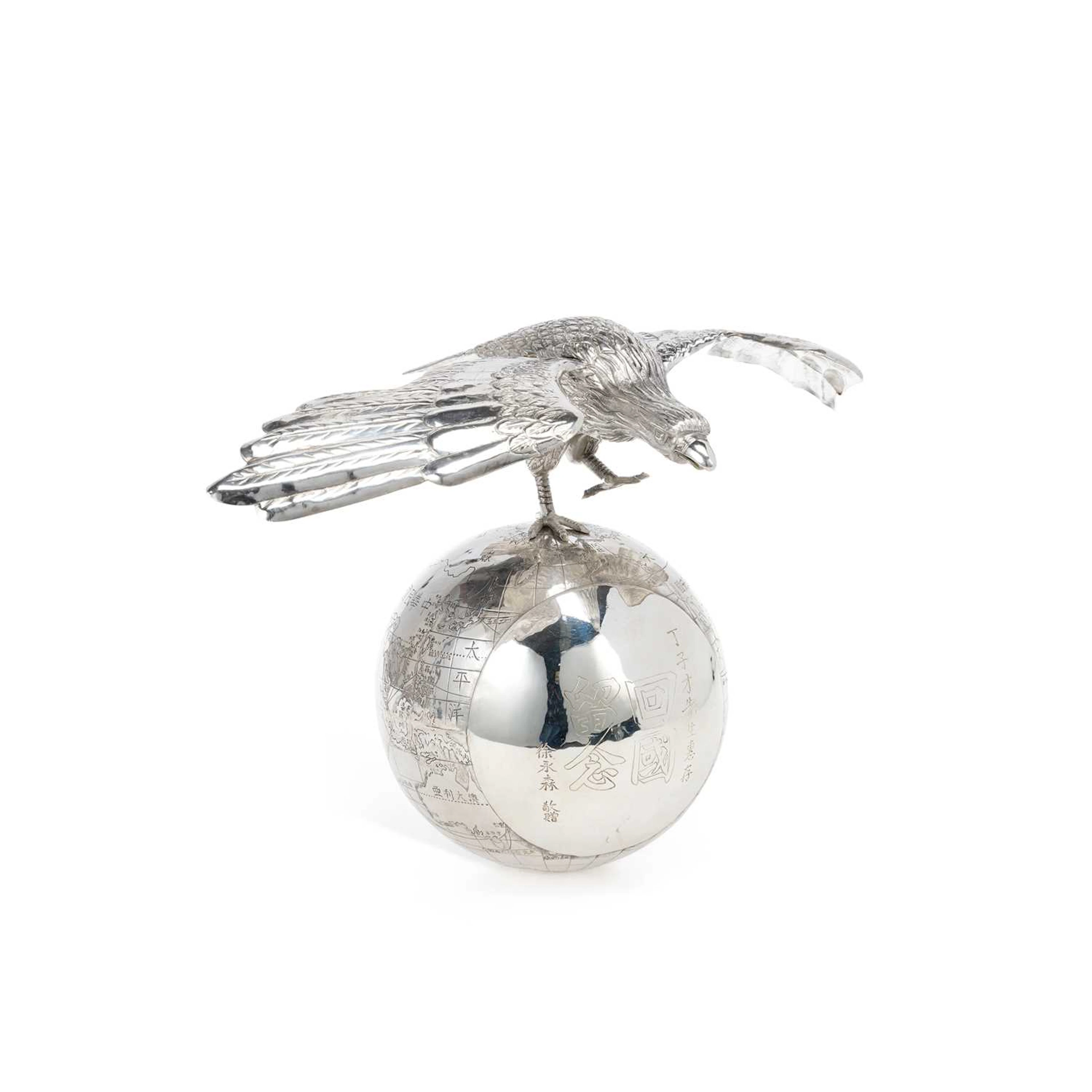 A CHINESE EXPORT SILVER MODEL OF A GLOBE