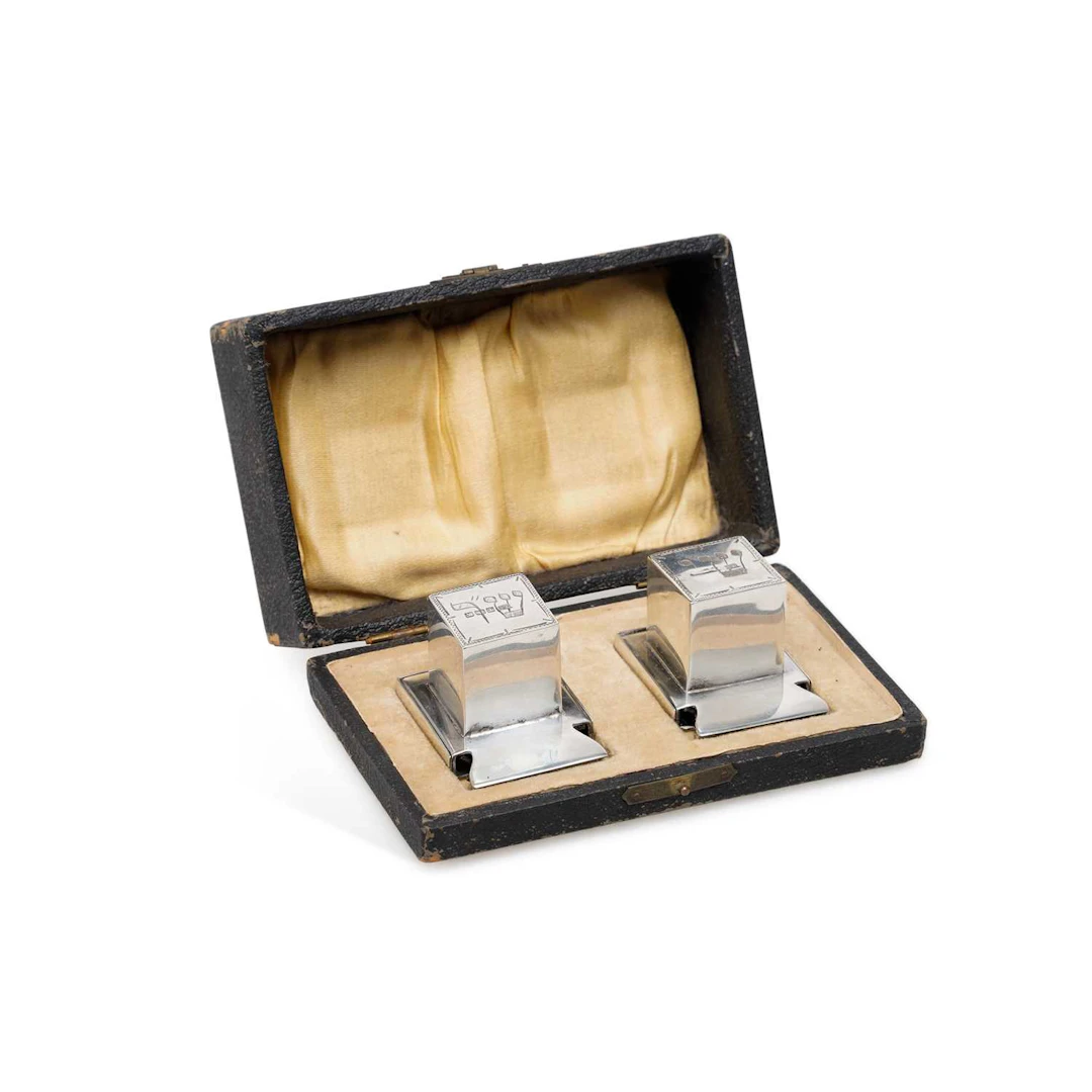 A PAIR OF GEORGE V SILVER TEFILLIN BOXES