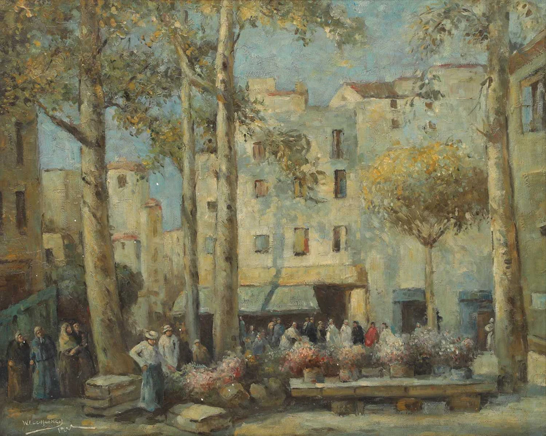 ATTRIBUTED TO WILLIAM LEE HANKEY (1869-1952) FRENCH FLOWER MARKET