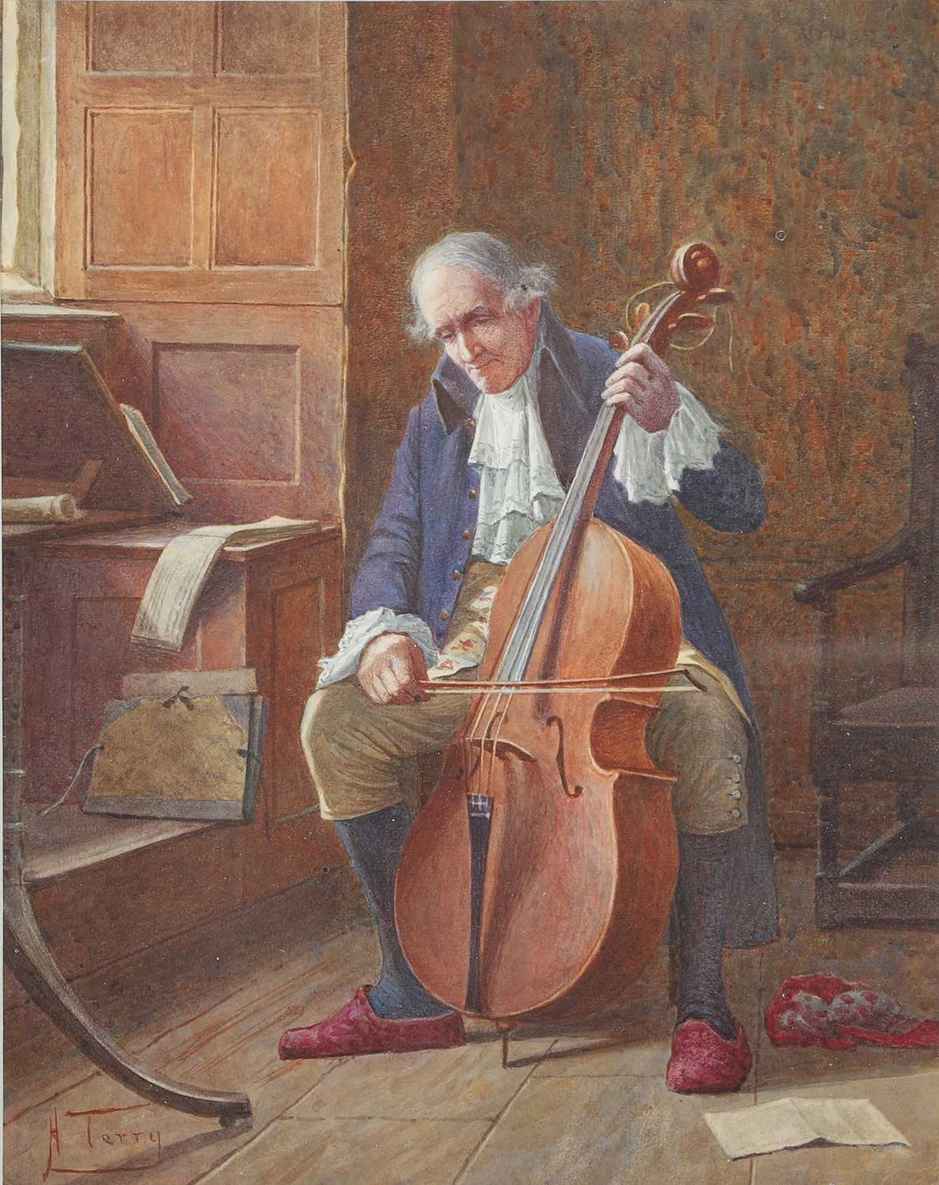 HENRY TERRY (1854-C1920) THE CELLO PLAYER AND THE PAN SHINER, A PAIR
