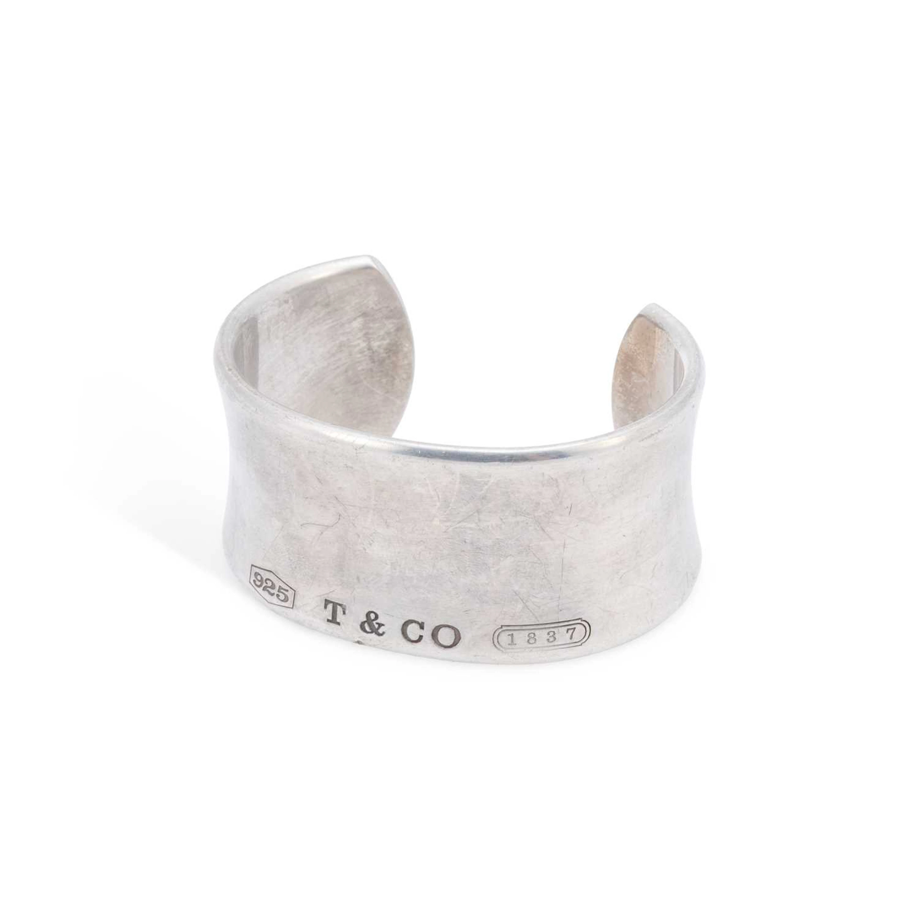 A TIFFANY & CO 1837 SILVER WIDE CUFF BANGLE