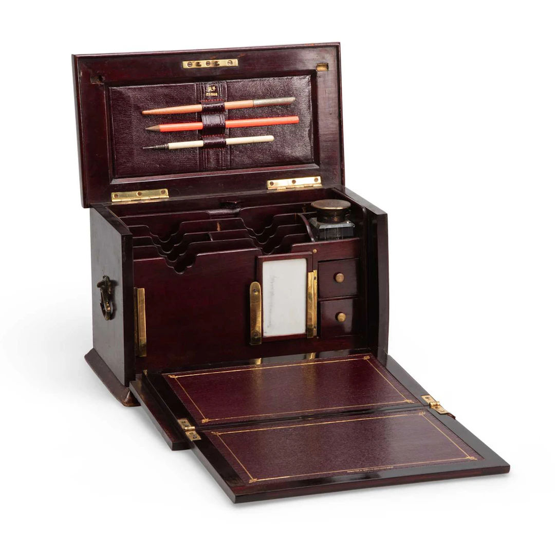 A VICTORIAN ROSEWOOD STATIONERY CABINET