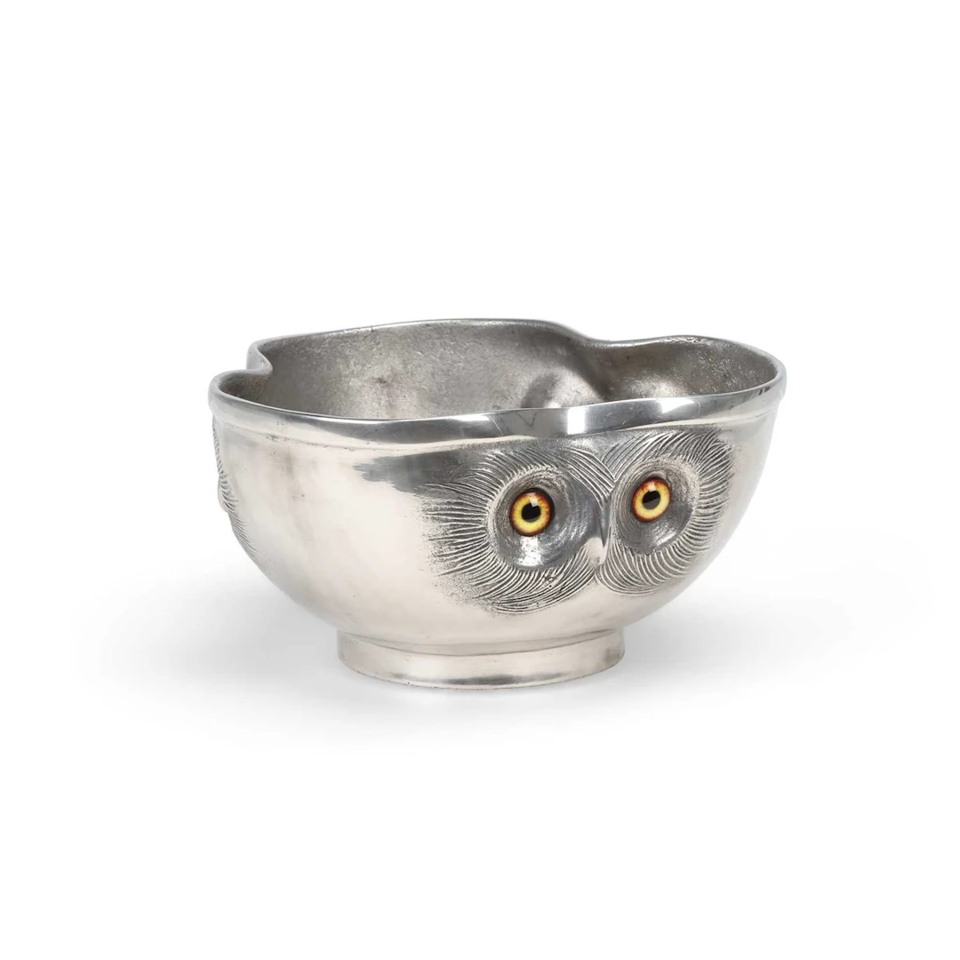 LIBERTY & CO A TUDRIC PEWTER 'OWL' BOWL