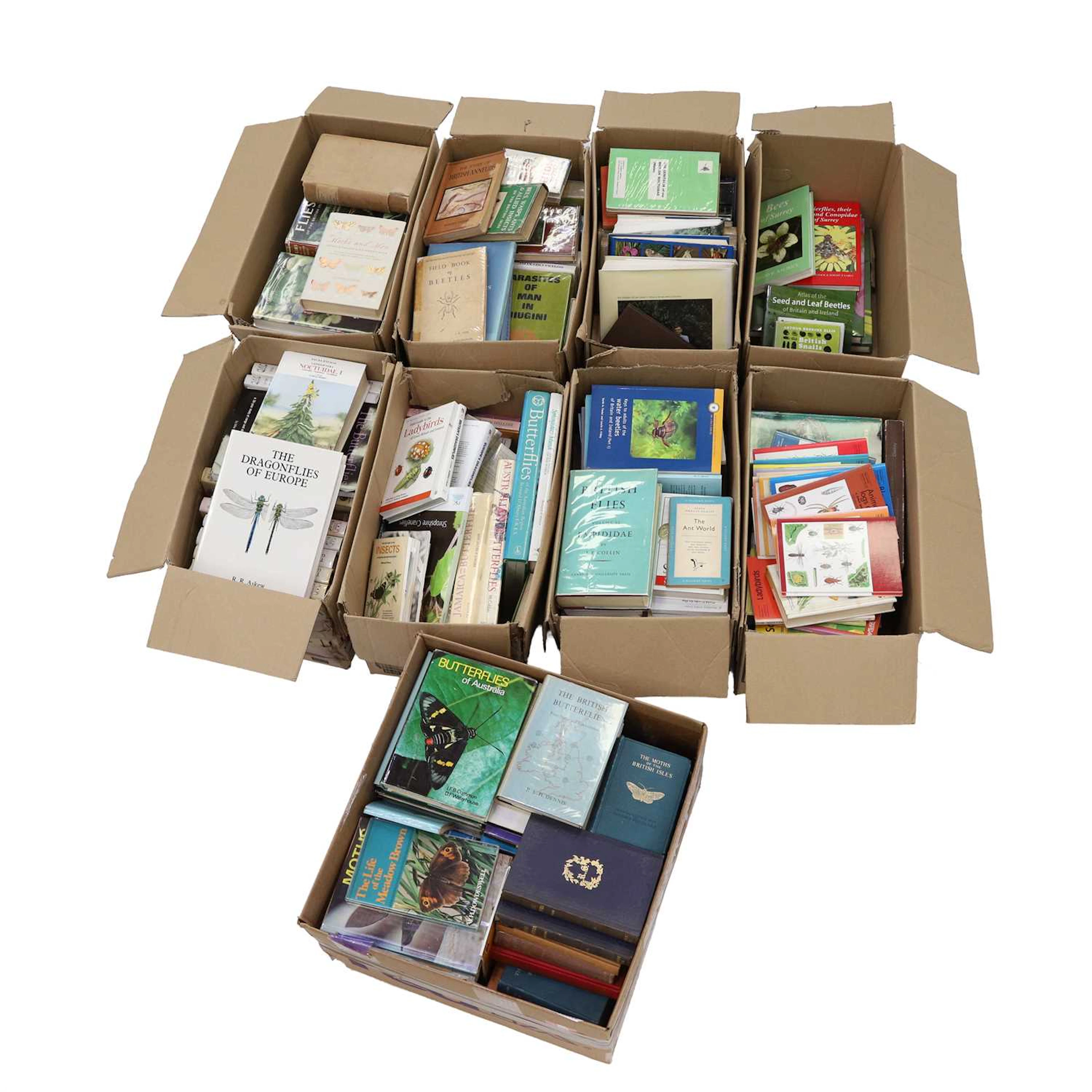 ENTOMOLOGY: NINE BOXES OF BOOKS ON INSECTS