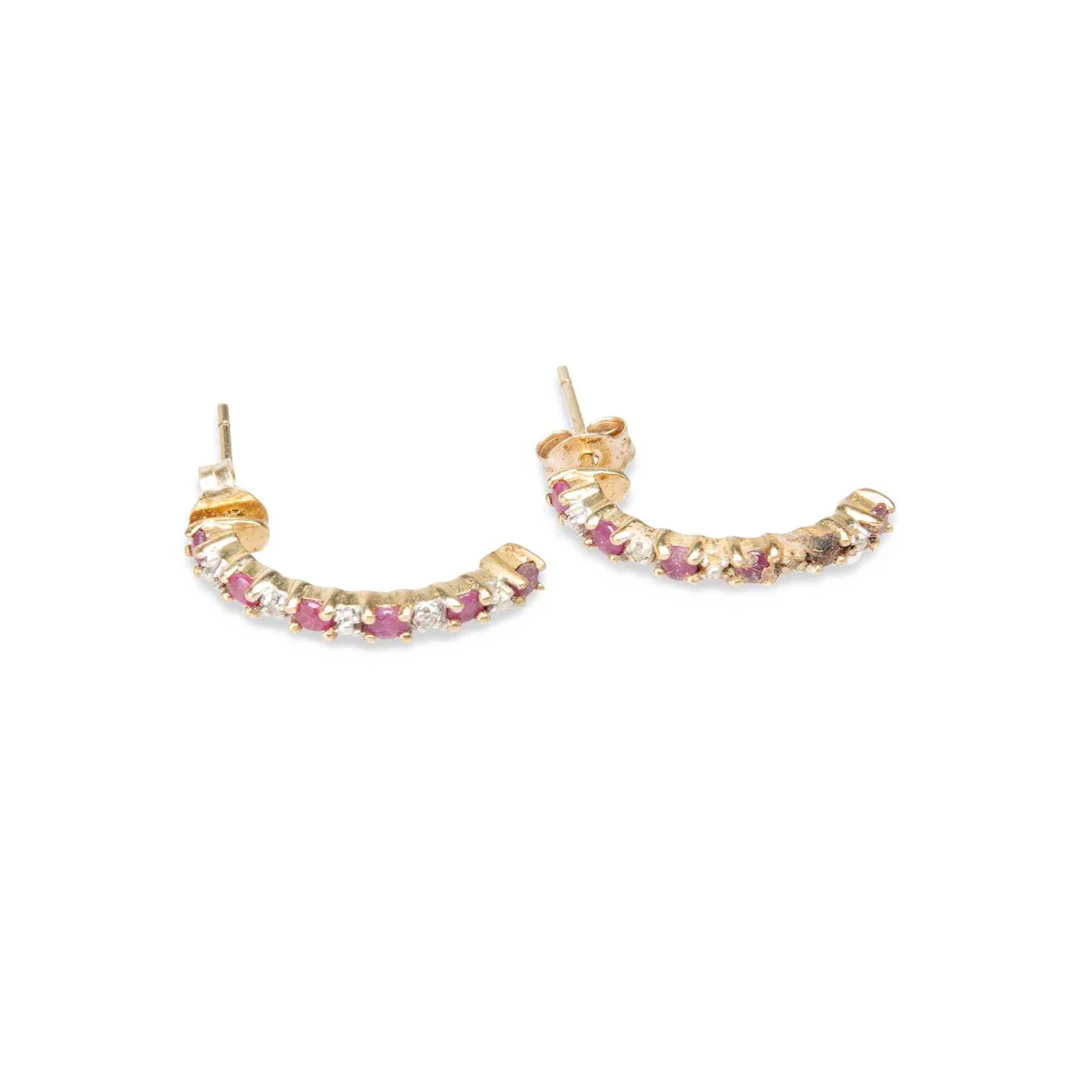 TWO PAIRS OF GEM-SET EARRINGS