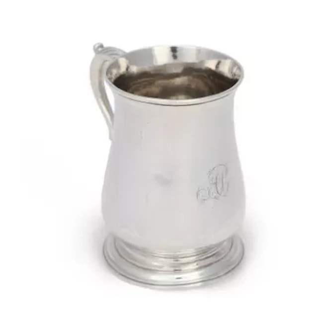 A GEORGE III SILVER HALF PINT MUG