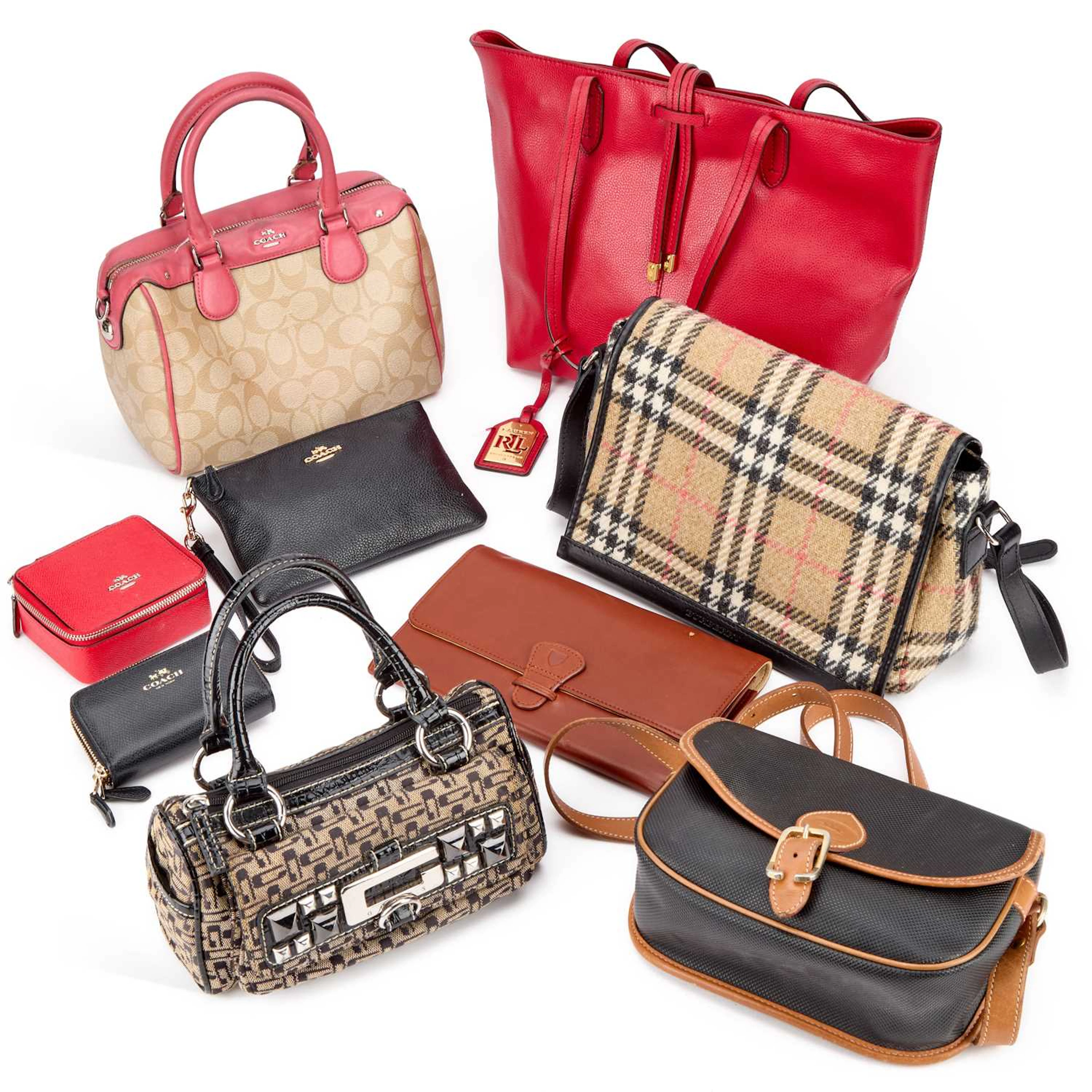 A GROUP OF DESIGNER BAGS AND ACCESSORIES
