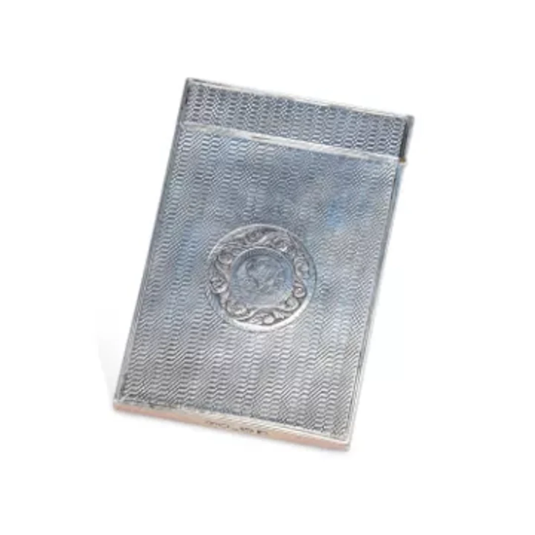A GEORGE IV SILVER CARD CASE