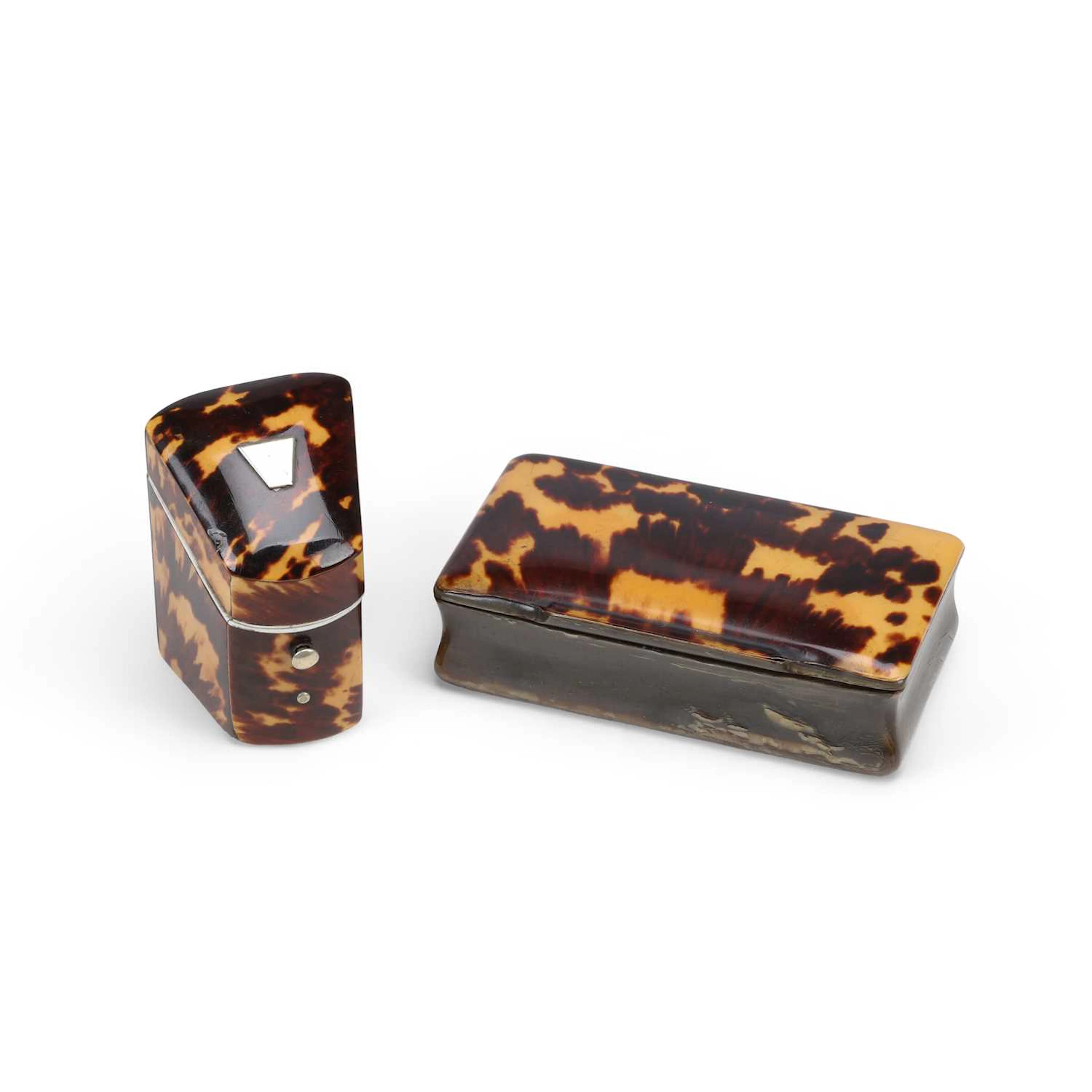 TWO TORTOISESHELL BOXES